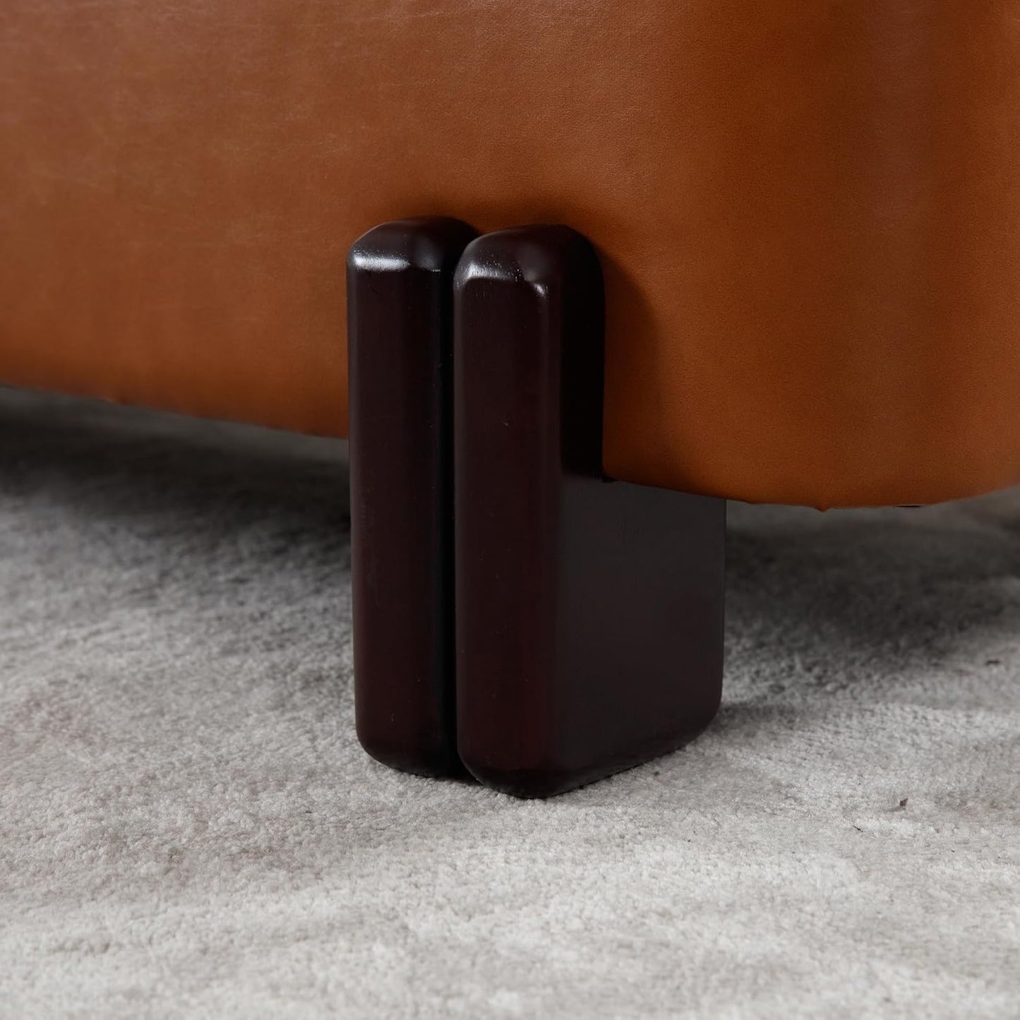 Wavy Ottoman Storage Bench Multi-Functional Narrow Entryway Bench Elegant End of Bed Bench with Storage and Safty Hinge for Living Room Entryway Hallway Bedroom Boutique, Brown