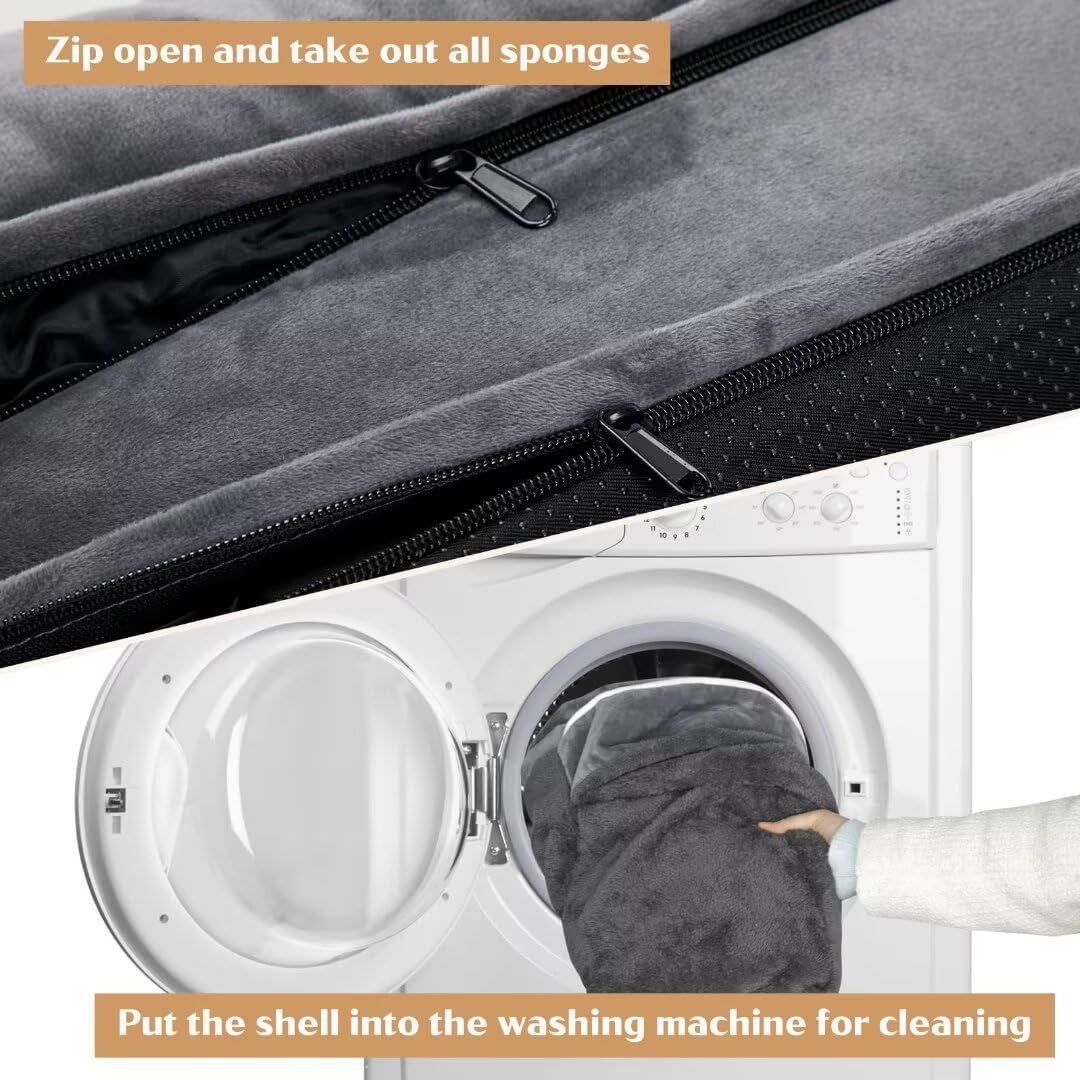 Comfort Expression Cooling Dog Bed, Memory Foam Orthopedic Dogs Beds for Extra Large Dogs, XL Dog Bed with Removable Cover, Waterproof Pet Beds Large with Bolster(X-Large,Leaden Grey)