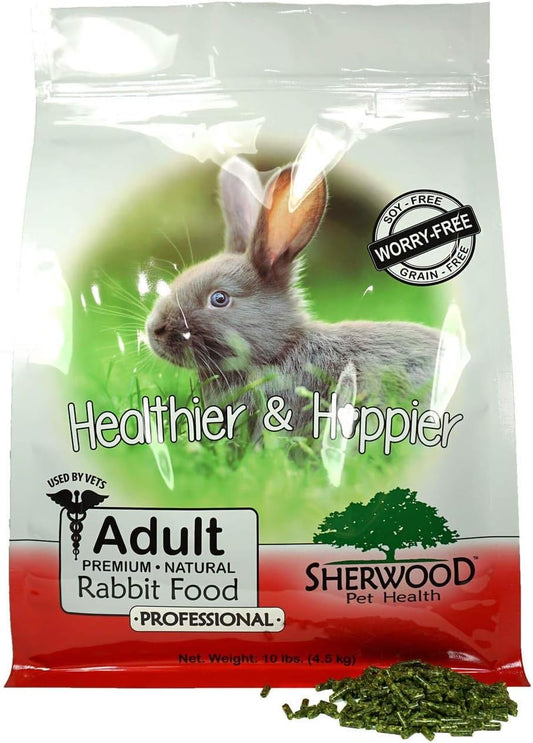 Sherwood Pet Health Adult Rabbit Food Professional 10 lbs, Grain and Soy-Free for Better Digestion