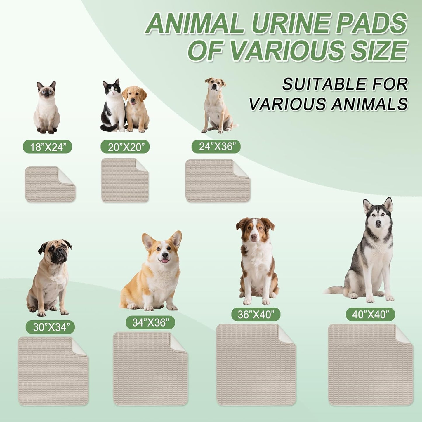 Washable Pee Pads for Dogs, Reusable Puppy Pads Dog Pads, Non-Slip Dog Pee Pads, Leak-Proof Pet Pee Pads Wee Wee Pads for Dogs. (Brown, 18"x24"(Pack of 2))