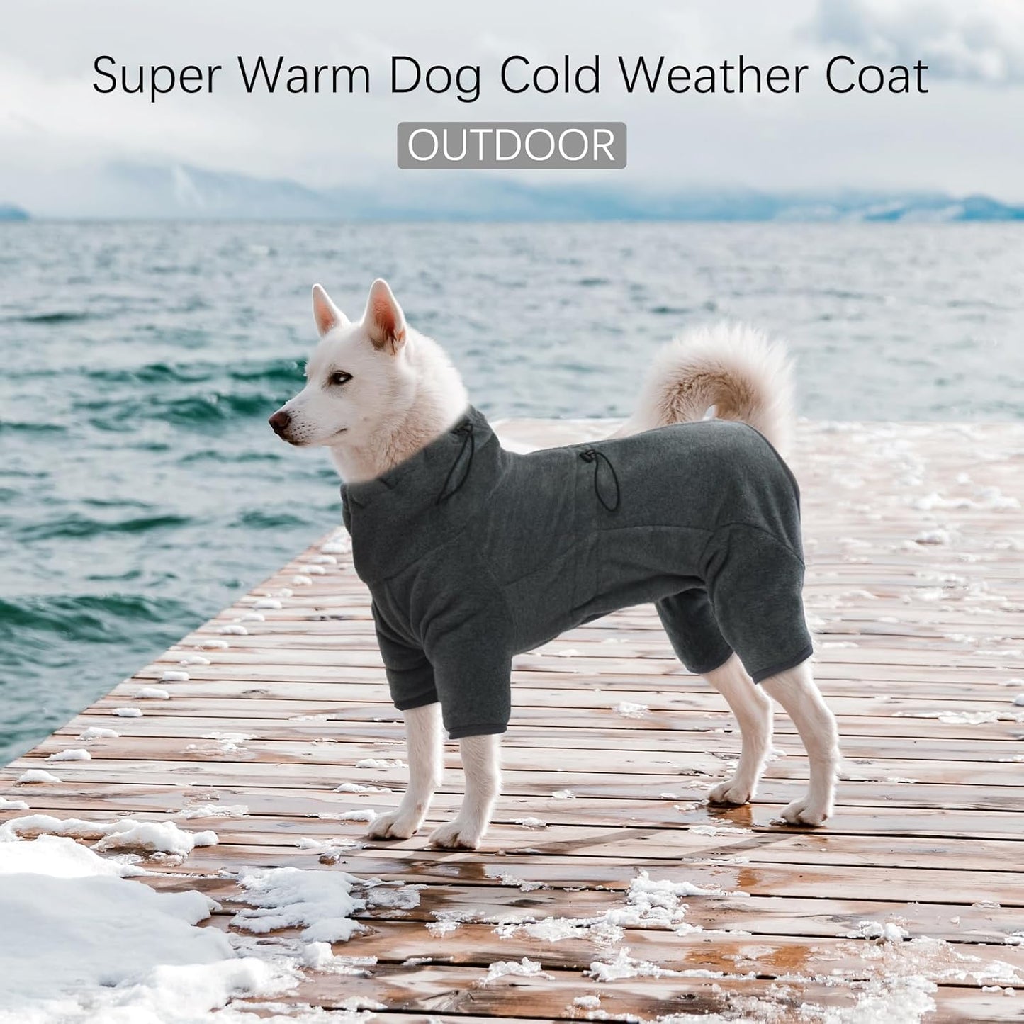 ROZKITCH Doberman Sweater, Pet Windproof Warm Cold Weather Jacket Vest Cozy Jumpsuit Apparel Outfit Clothes for Small Dog Walking Hiking Sleep Grey2XS