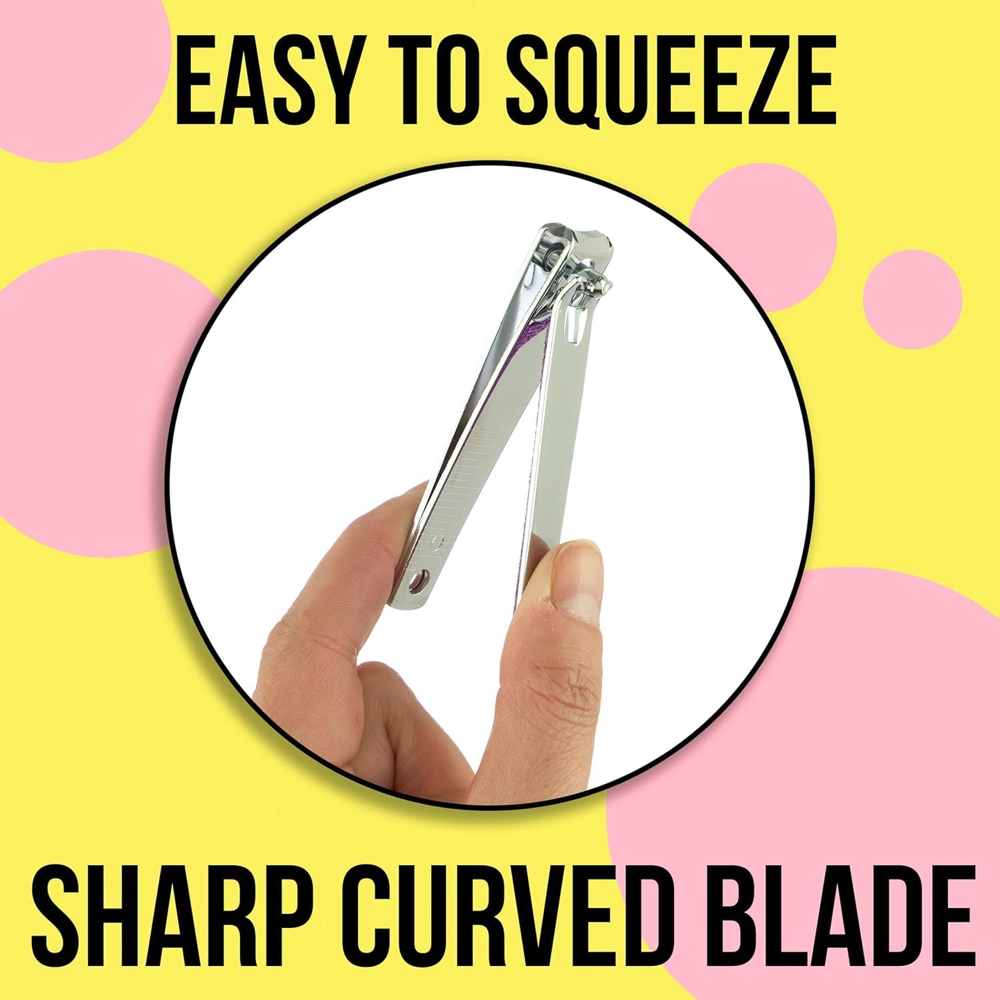 Nail Clippers Set - 2pc Pink Glitter Nail Clipper Value Pack, Big & Small Precision Nail Clippers Pack, Essential Manicure & Pedicure Tools