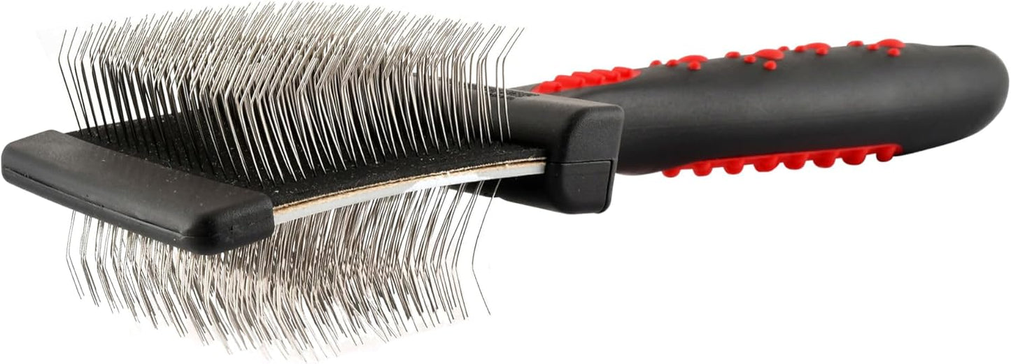 Jeffers Pet Double Sided Grooming Slicker Brush for Dogs, Cats, Puppies – Flexible Head with Stainless Steel Pins – Detangler Tool for Mats, Loose Fur, Shedding – Home or Professional Use - Small