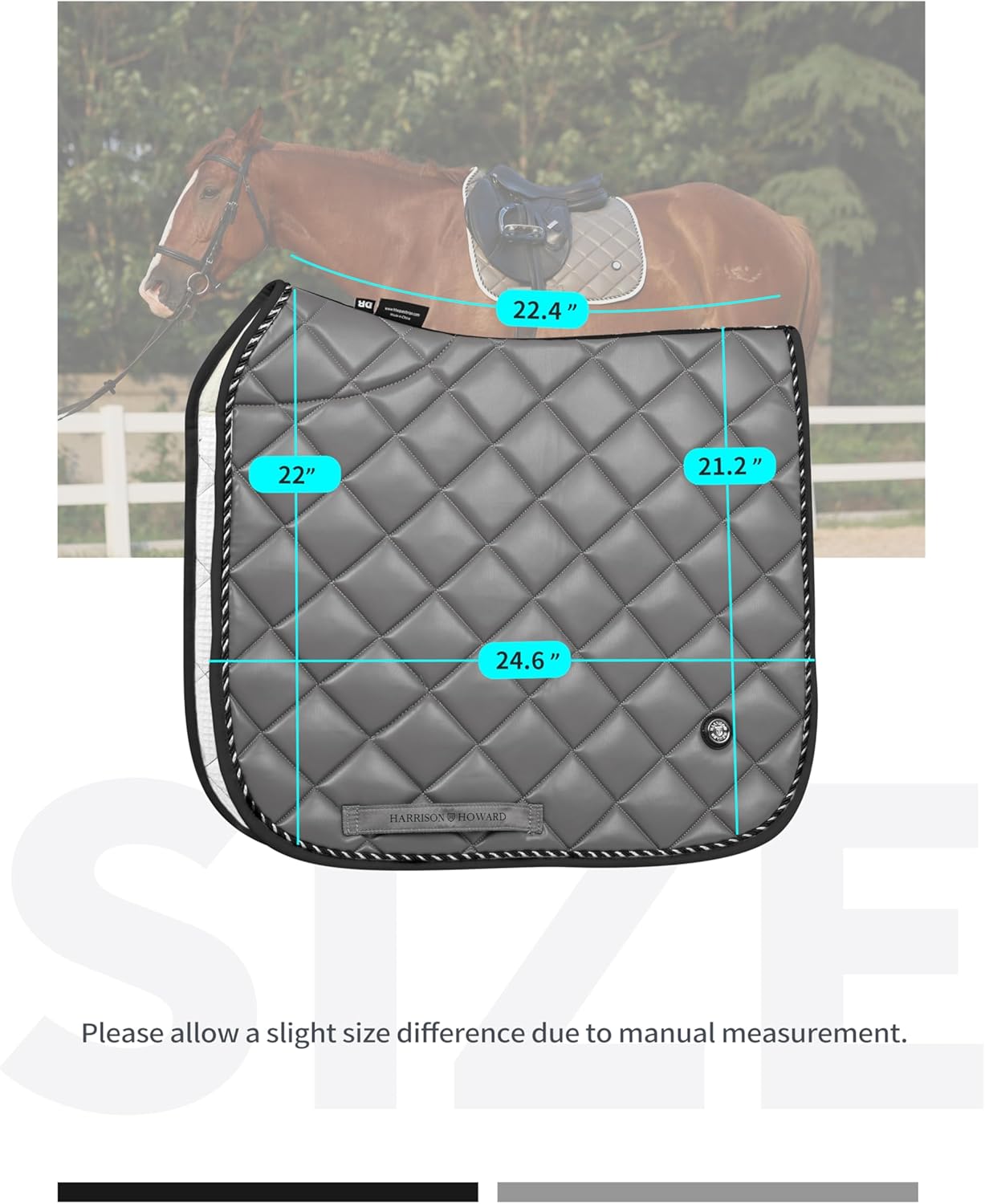 Harrison Howard Dressage Saddle Pad High-Performance Leather Saddle Pad for Horse Riding with Excellent Shock Absorption