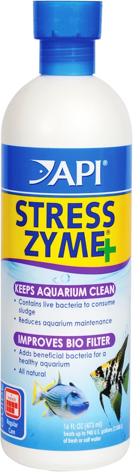 API STRESS ZYME Freshwater and Saltwater Aquarium Cleaning Solution 16-Ounce Bottle