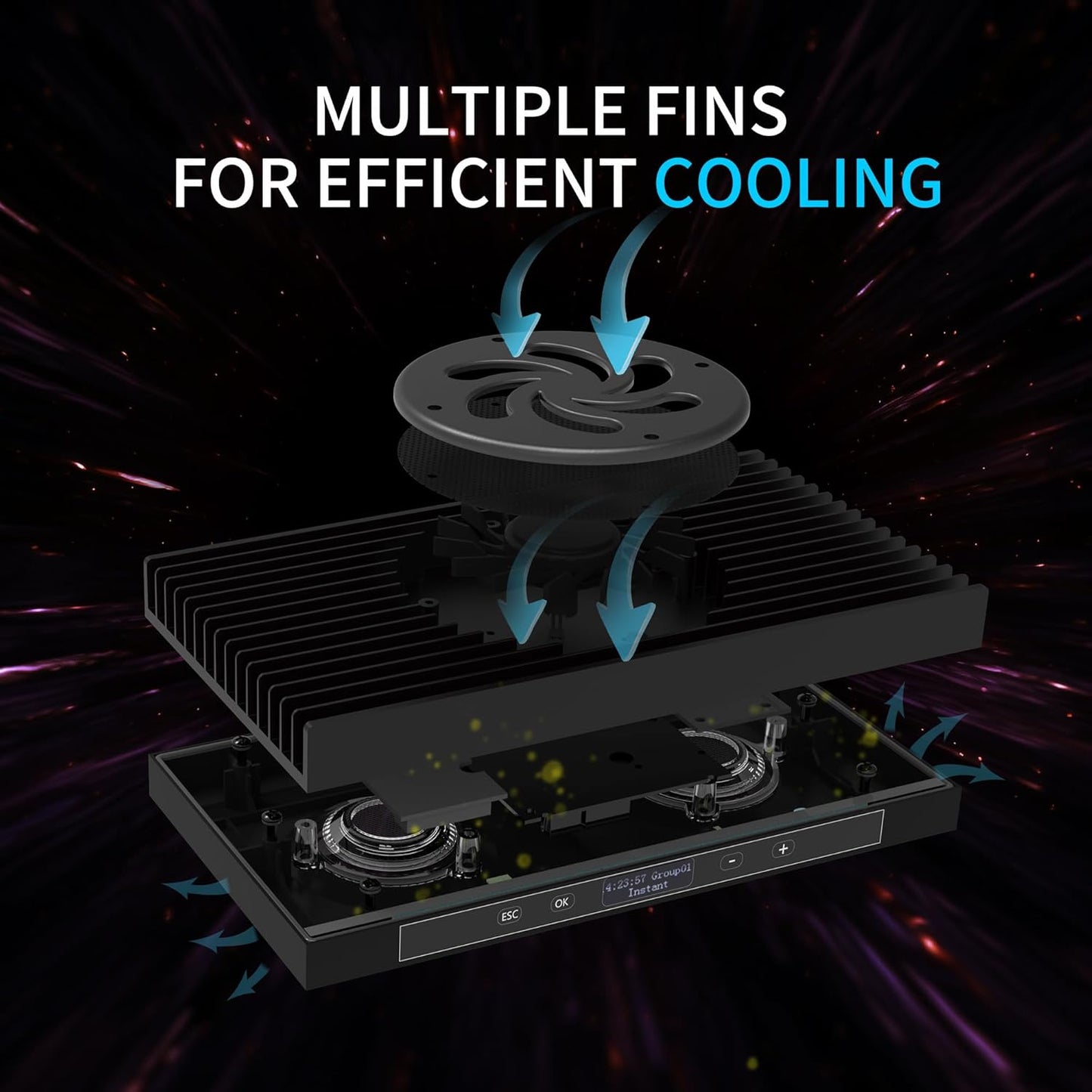 Aquarium Light - 95 Watt Sunrise Sunset Moonlight, Group Control Program Coral Reef Light Dimmable Full Spectrum for Marine Tanks,Saltwater Tank Light with Timer (Brackets)