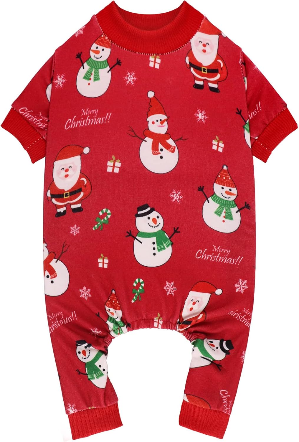 Dog Christmas Pajamas Snowman Pet Clothes Costumes Pjs Stretchy Funny Pet Costumes Outfit Dog Pajamas for Large Dogs(L)