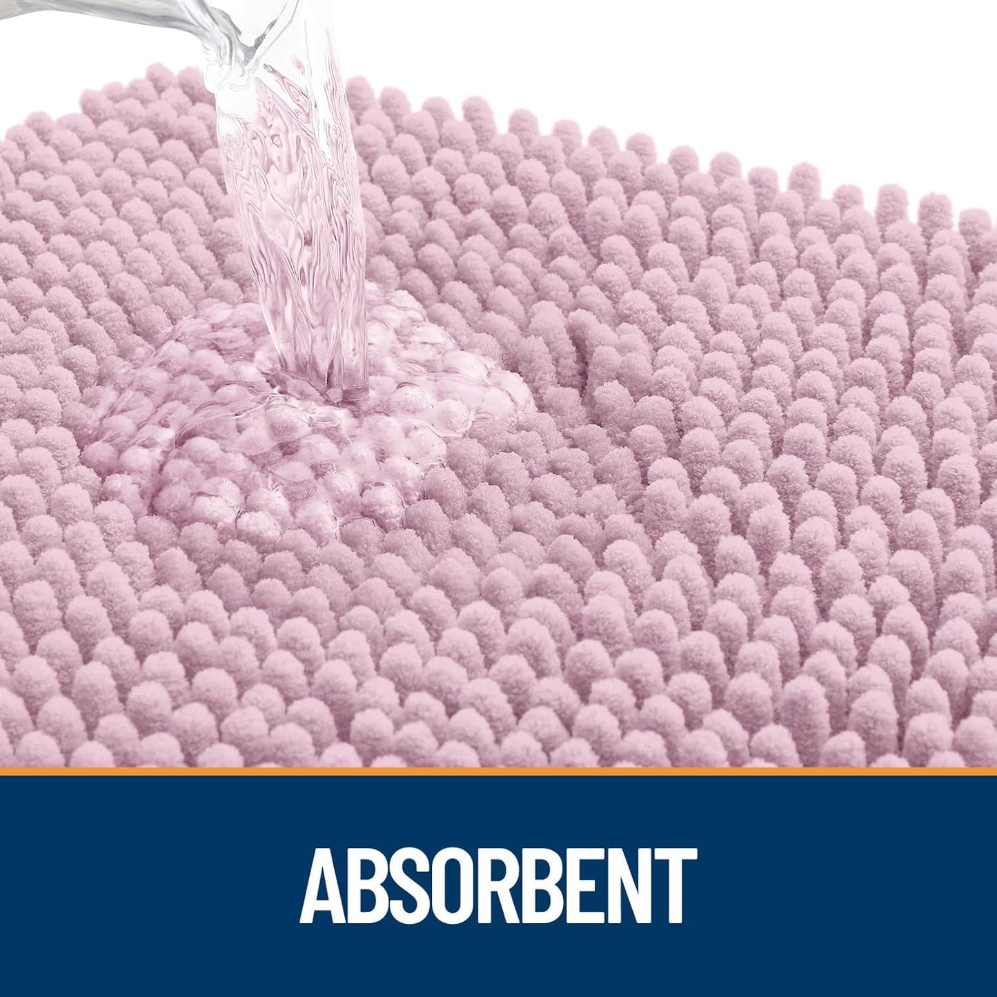 OLANLY Dog Door Mat for Muddy Paws 44x24, Absorbs Moisture and Dirt, Absorbent Non-Slip Washable Doormat, Quick Dry Chenille Mud Mat for Dogs, Entry Indoor Entryway Carpet for Inside Floor, Dusty Rose