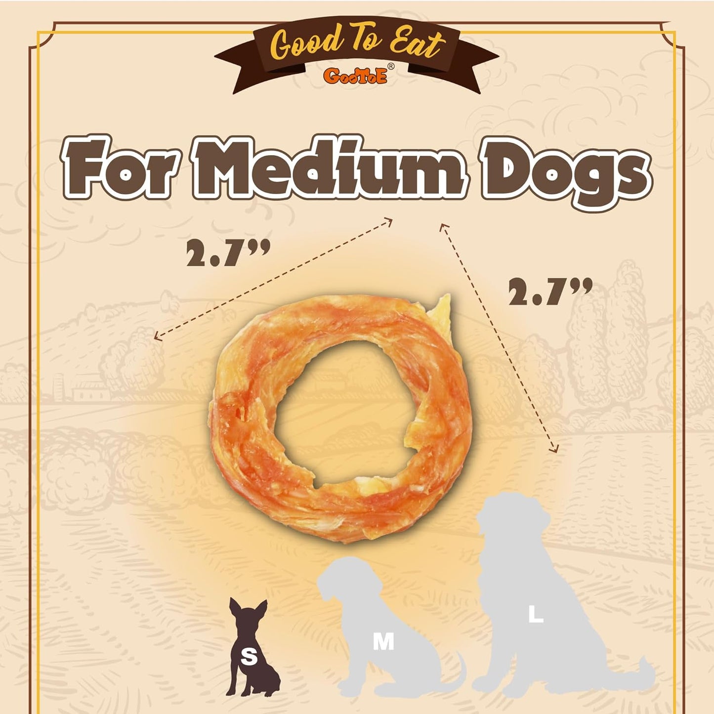 Gootoe Turkey Tendons for Dogs – All-Natural, Hypoallergenic Dog Treats, Rawhide Alternative, Long Lasting Puppy Chews, Healthy Dog Treats for Small Breeds, Ring, 16 oz Pack (1 lb)