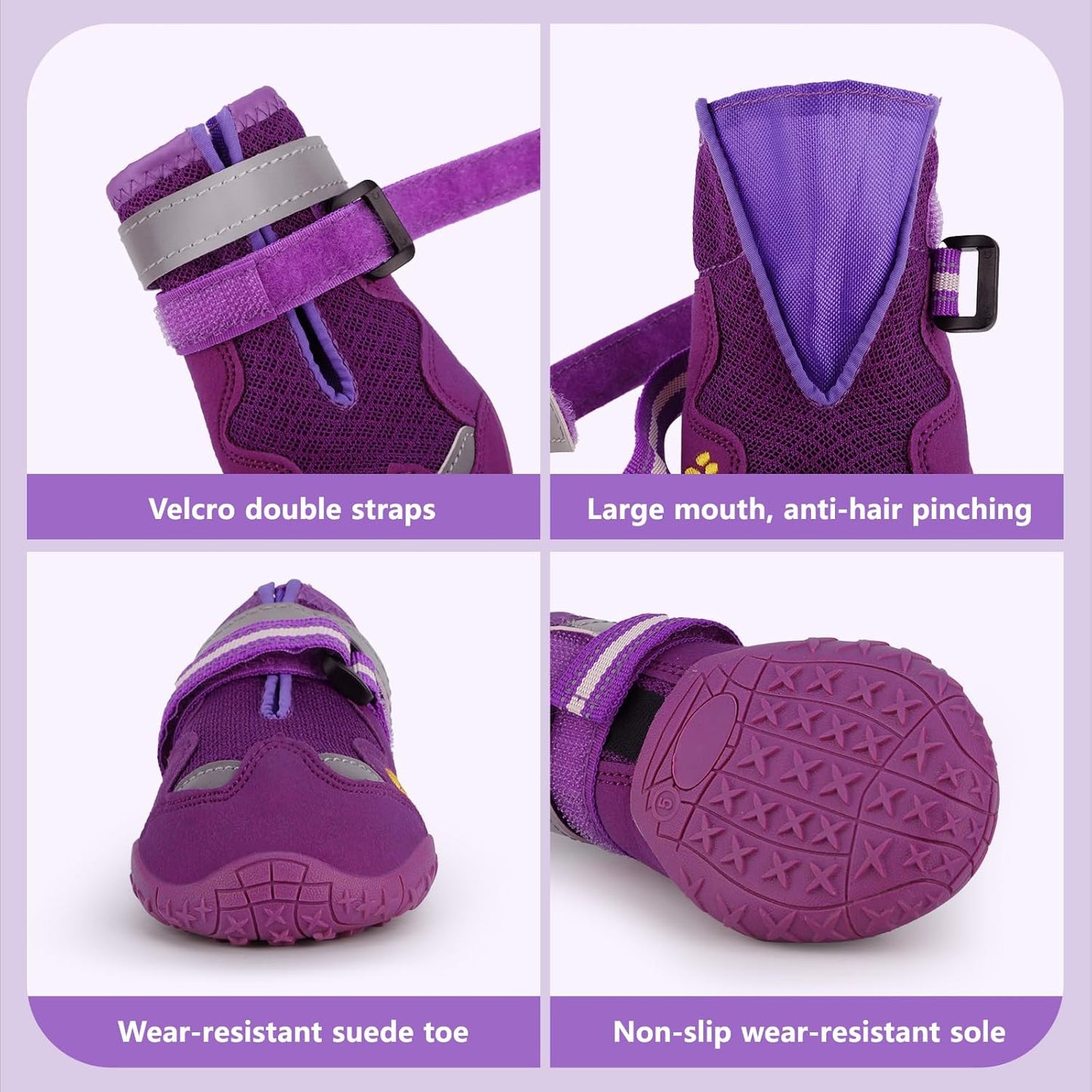 Dog Shoes for Large Medium Small Dog, Mesh Breathable Dog Shoes for Hot Pavement, Anti-Slip Dogs Boots Paw Protectors with Reflective for Outdoor Walking Indoor Hardfloors (Size 5)