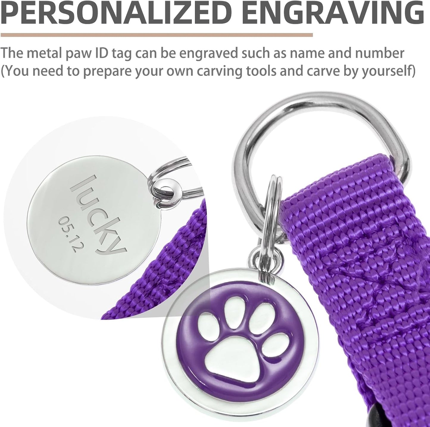 PUPTECK No Pull Dog Harness Soft Adjustable Basic Nylon Step in Puppy Vest Outdoor Walking with ID Tag X-Small