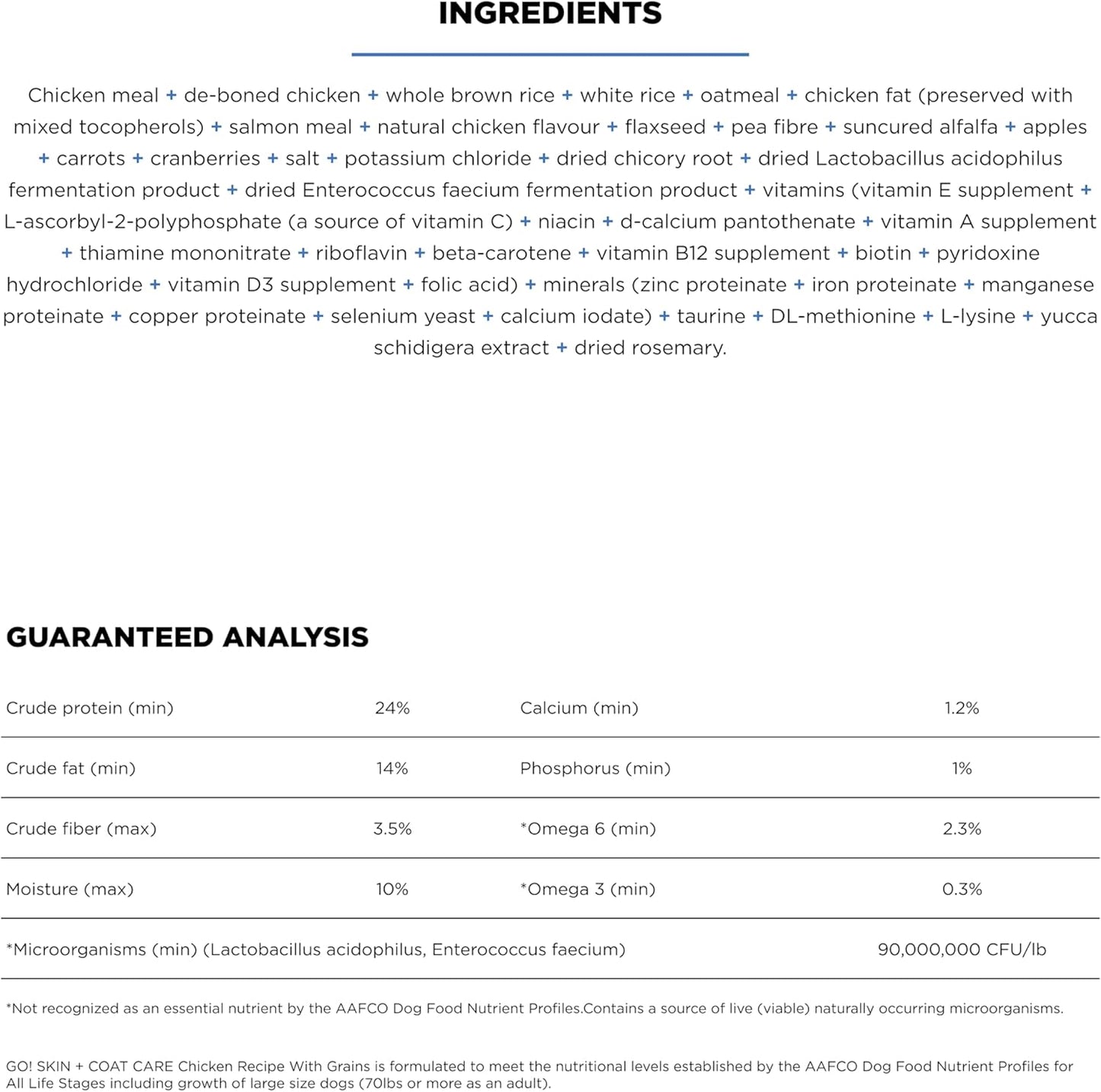 Go! Solutions Skin + Coat Care, Dry Dog Food, Chicken Recipe with Grains, 22 lb Bag