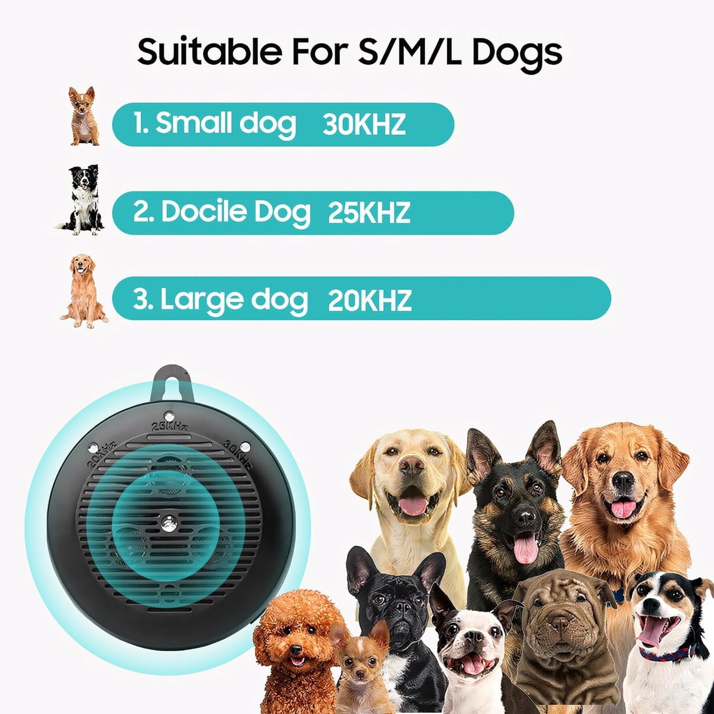Anti Barking Devices，Auto Dog Bark Deterrent Devices with 3 Levels，Rechargeable Ultrasonic Bark Box Dog Barking Deterrent Devices, Effective Stop Barking Dog Devices for Indoor & Outdoor Dogs