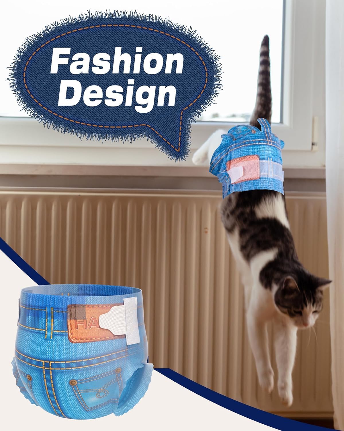 Pet Soft Dog Diapers Female, Doggie Diapers for Female Dogs, Disposable Super Absorbent Pet Diaper for Cats & Dogs in Heat Period, Urine Incontinence, S 60 Counts