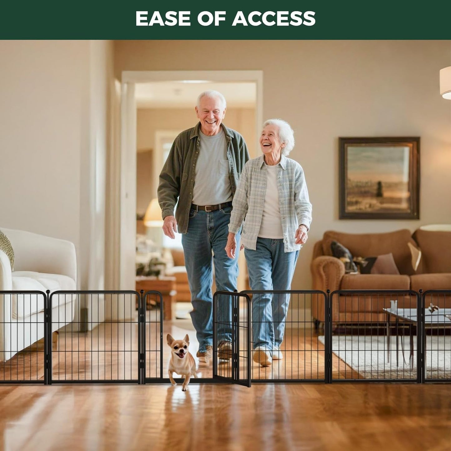 FXW Homeplus Unleashed Indoor Dog Playpen - Stress-Free and Safe Play, Heavy Duty 24 Inch 24 Wire Panels Dog Pen for Puppy and Small Dogs, Black│Patented