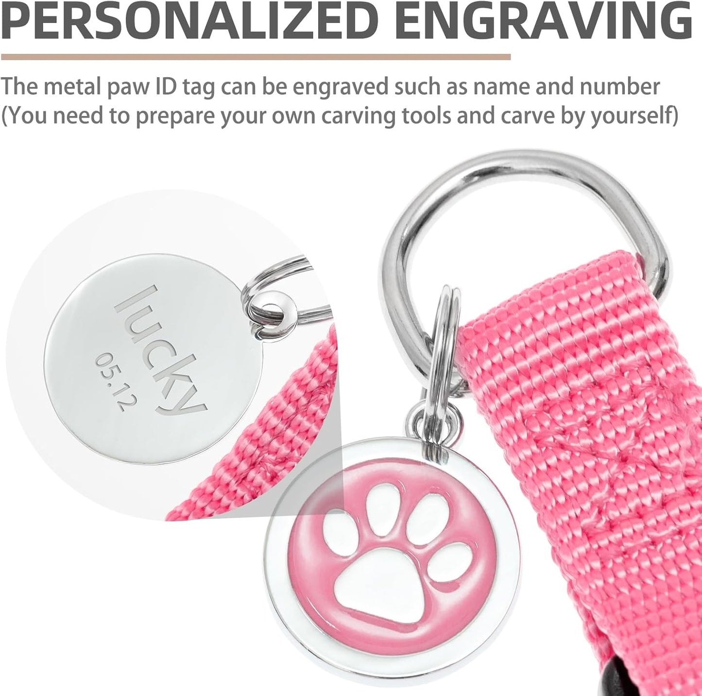 PUPTECK No Pull Dog Harness Soft Adjustable Basic Nylon Step in Puppy Vest Outdoor Walking with ID Tag Medium