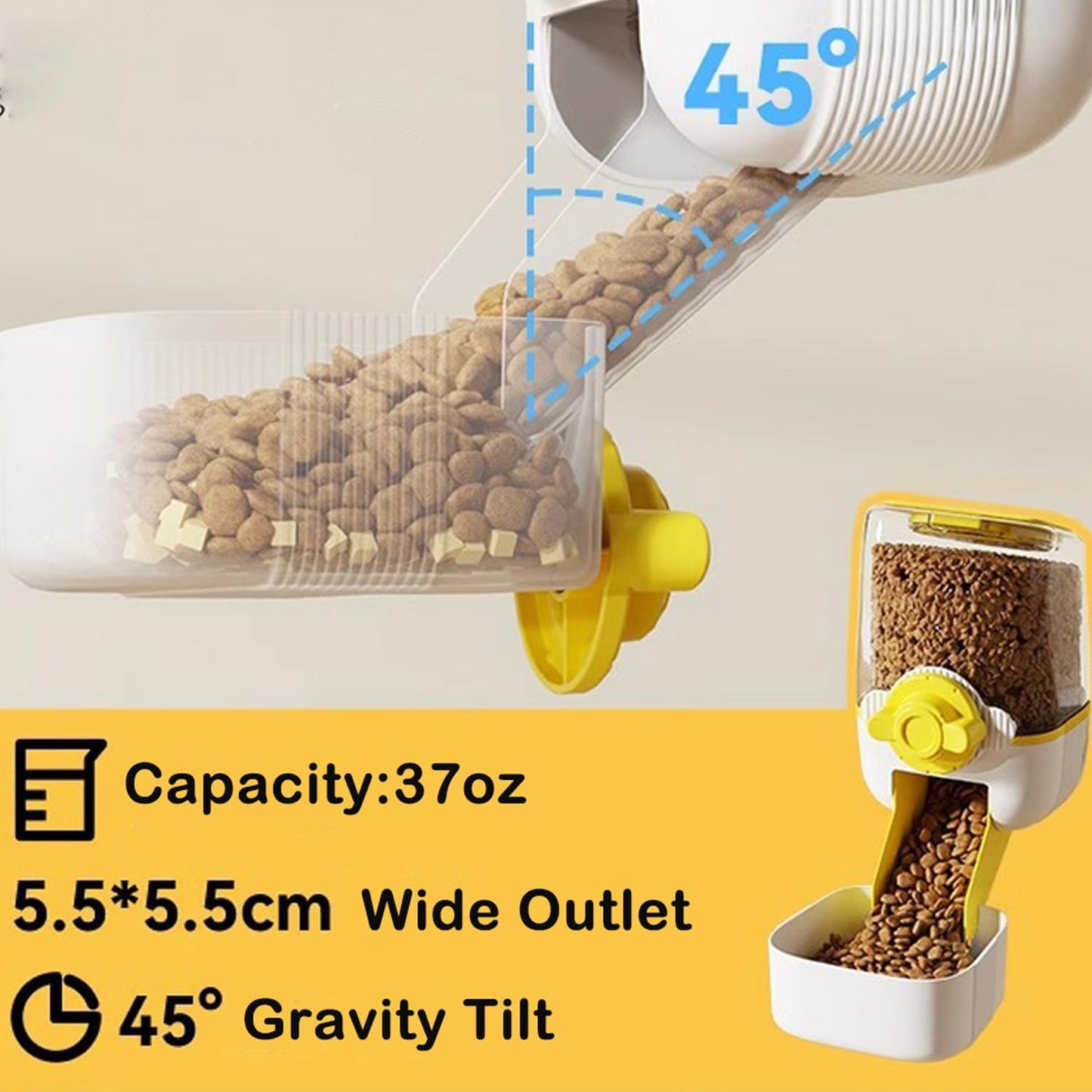 Pet Hanging Automatic Feeders Drinking Bowls，Gravity Rabbit Feeder and Water Set，Cage Cat Food Bowl Feeding Station for Puppy Kitten Chinchilla Hedgehog Guinea Pig Ferret (Green-Food)
