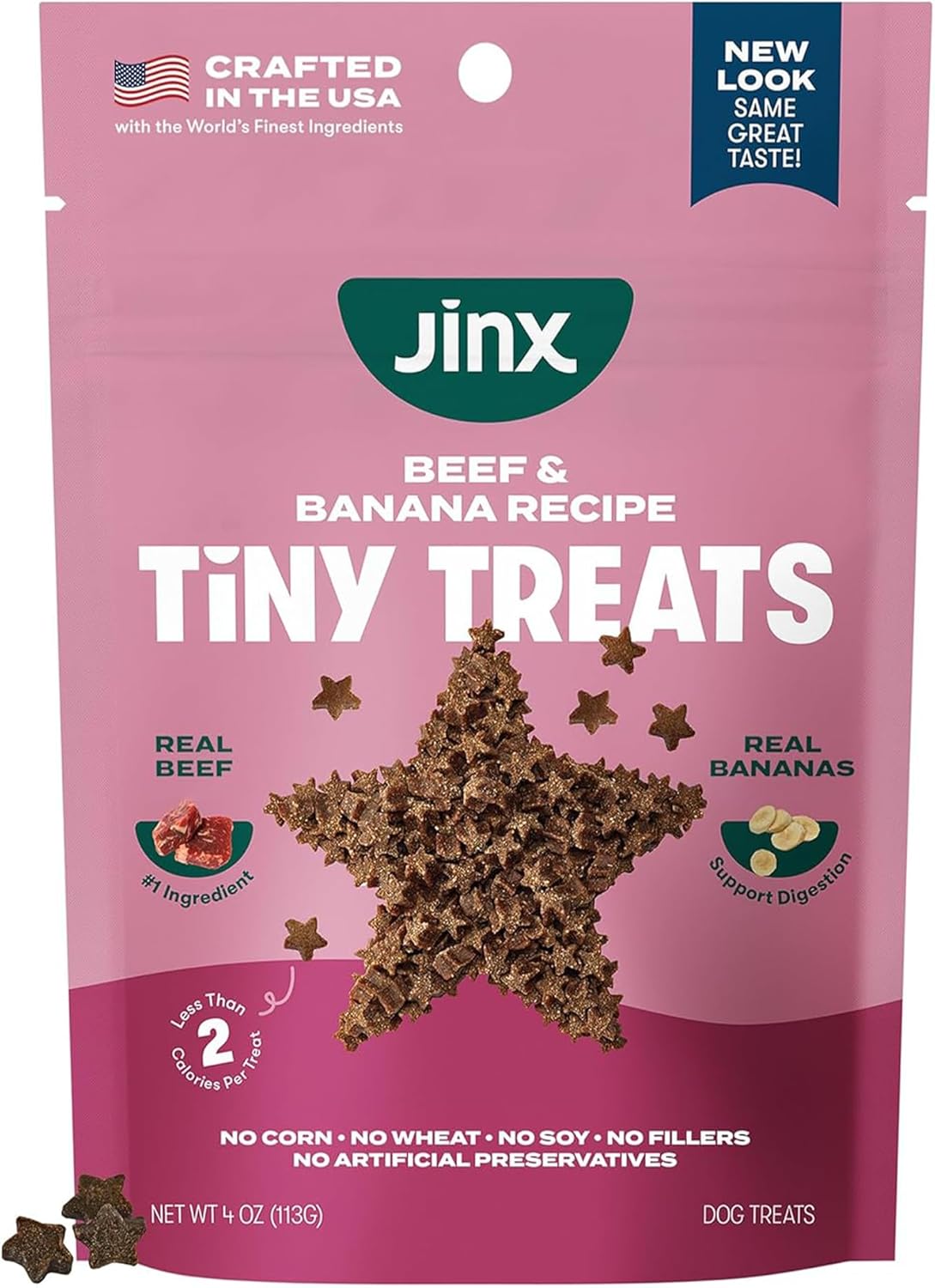 Jinx Beef Dog Training Treats - Healthy All-Natural Mini Bite-Sized Dog Treats for Training with Grass-Fed Beef - Pet Products for All Dogs (Puppies, Adults & Seniors) - 4oz