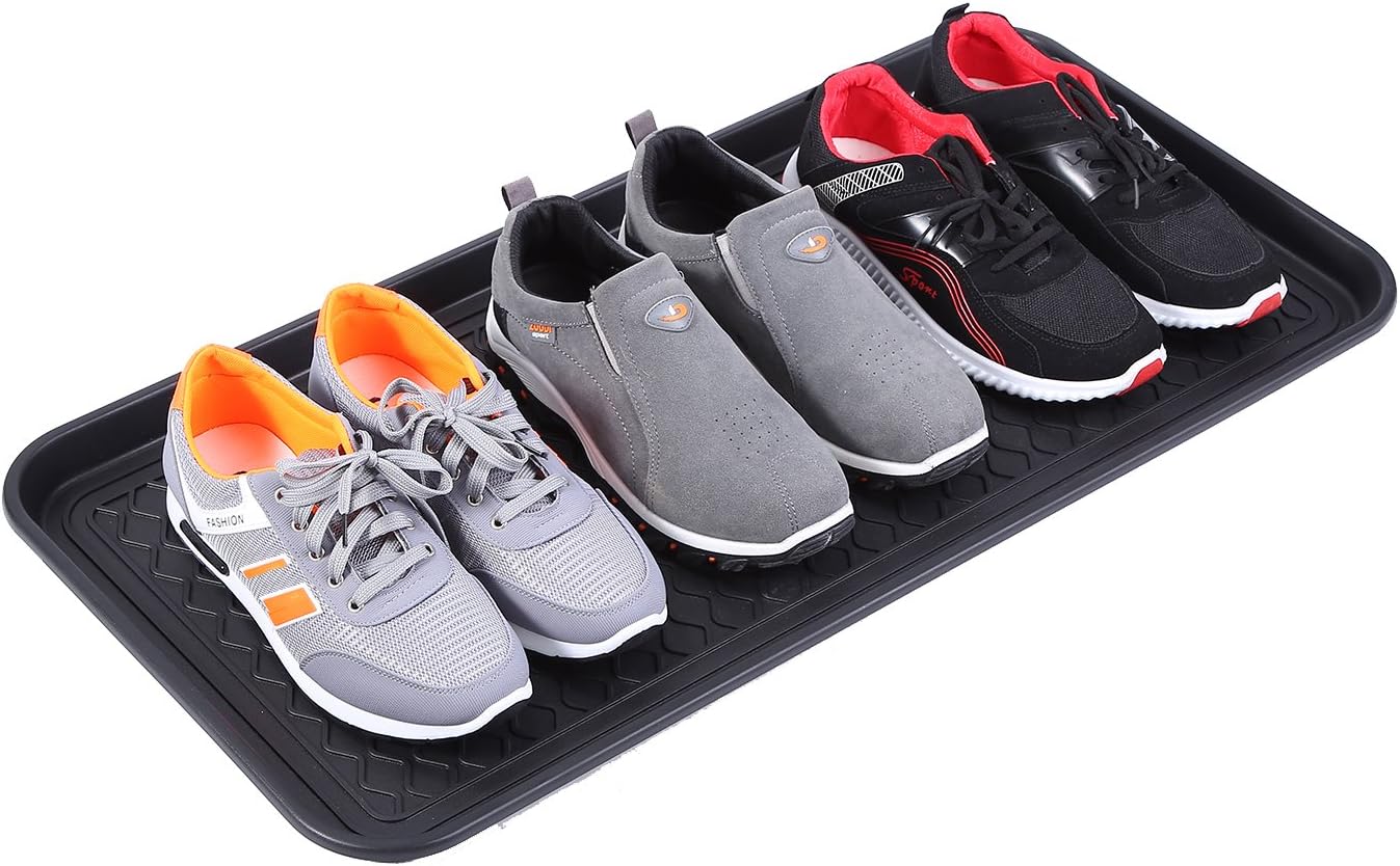 Multi-Purpose Boot Tray Mat,Pet Bowl Tray,Dog Bowl Mat,Boot Tray for Entryway,Waterproof Trays for Indoor and Outdoor Floor Protection,30" x 15"/Large