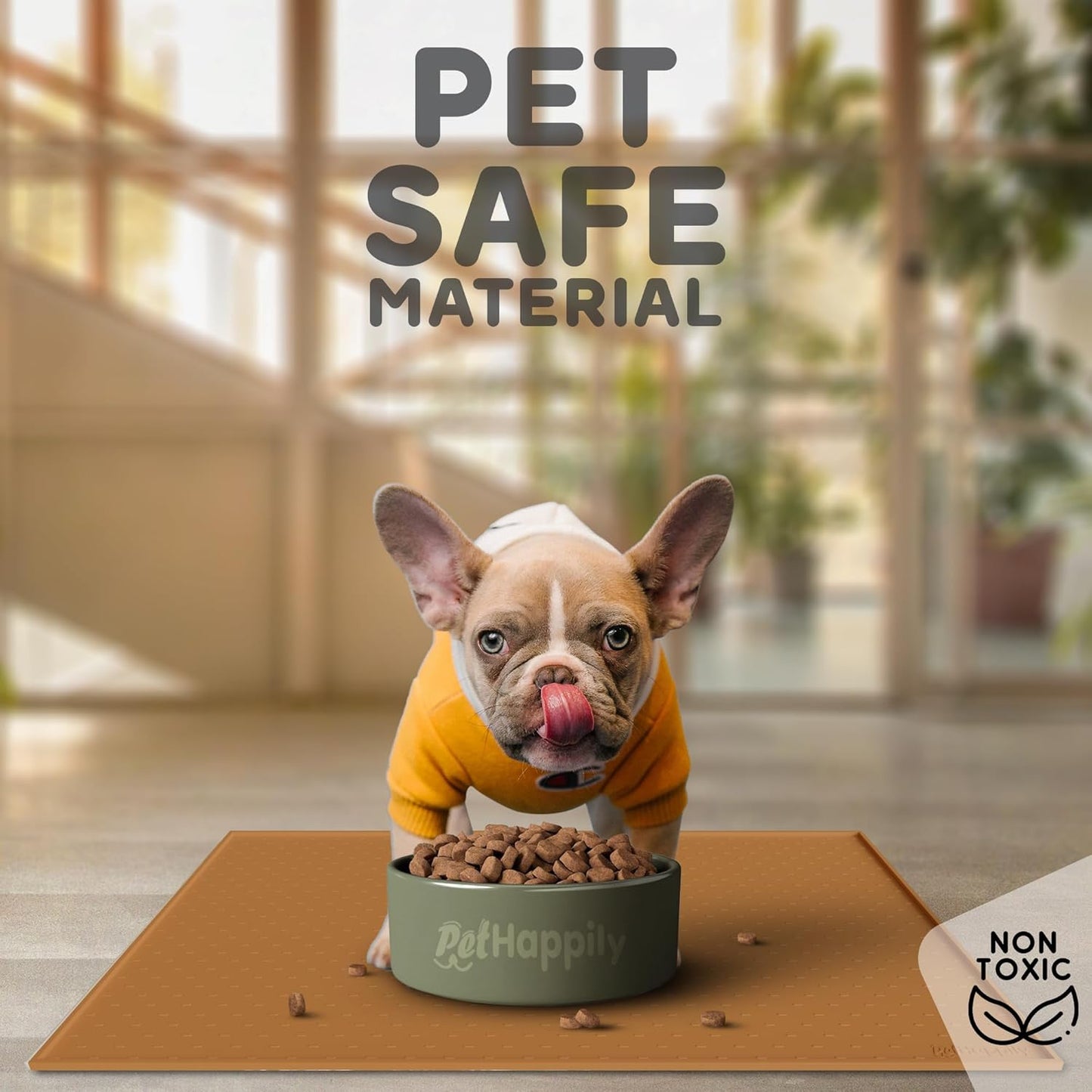 Dog Food Mat - 24x15 Raised Edges Dogs Mat for Food and Water Prevent Spill, Waterproof Cat Food Mats Protect Floors, Easy Clean Dog Bowl Mats for Food and Water, Silicone Pet Feeding Placemats