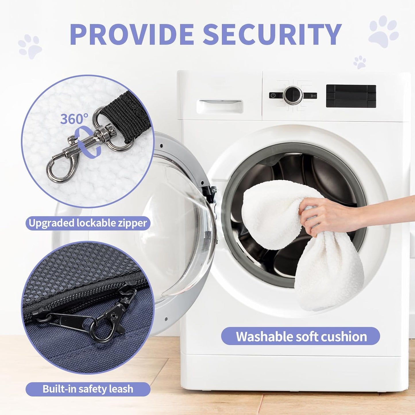 ‌Petsfit Airline Approved Pet Carrier for Small Cats, 16.5x8.6x11 TSA Approved Carrier, with Removable Dual-Sided Padding (2-Way Placement) - Fits Under Most Airplane Seats, Escape Proof (Navy)