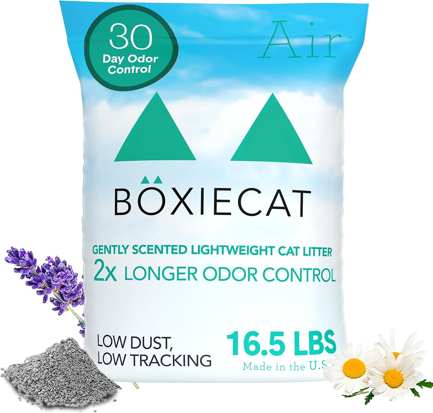 Boxie Gently Scented Cat Litter, Lightweight 30-Day Odor Control, Clumping, 16.5lb