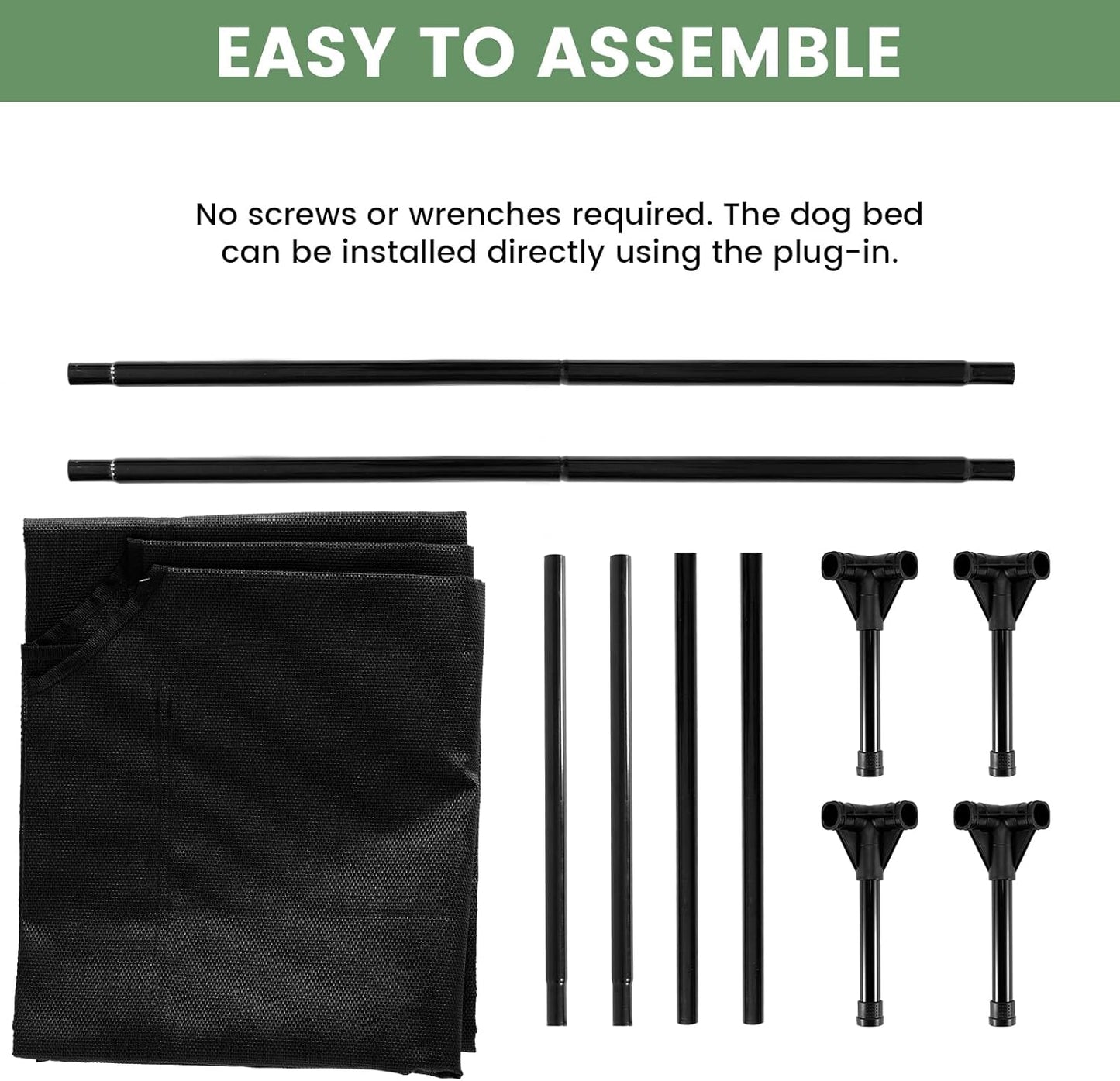 Elevated Dog Bed for Outdoor, Large Raised Dog Cot with Washable Mesh, Cooling Pet Cot Chew Proof for Outside Camping, 42"x30" Brown