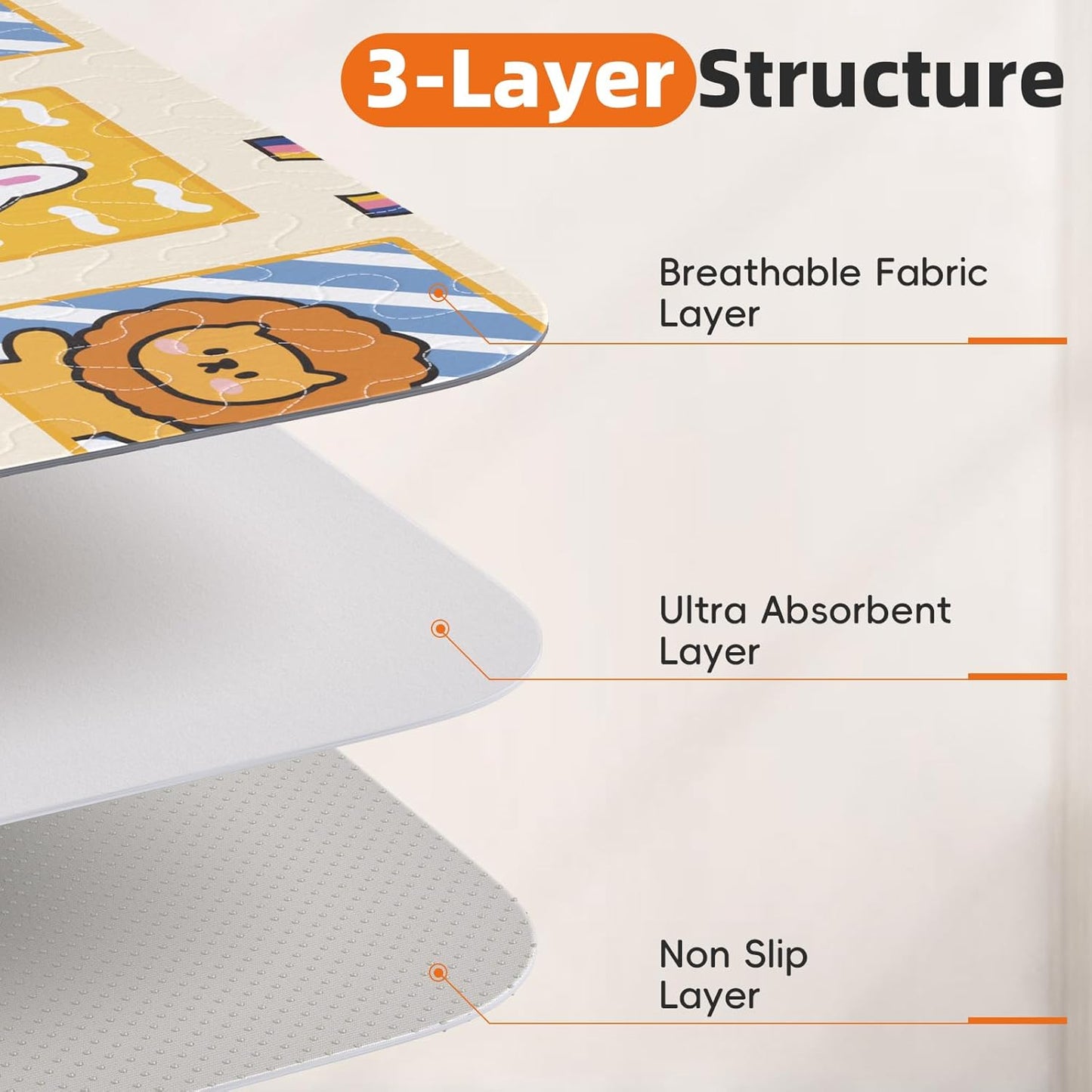 PJYuCien Washable Pee Pads for Dogs 2 Pack, 89" x 33" Octagonal Reusable Pee Pads for Dogs, Leak-Proof Pet Training Pads, Puppy Pads for Non-Slip, Designed for 24/30/36/42'' Width 8 Panels Pen