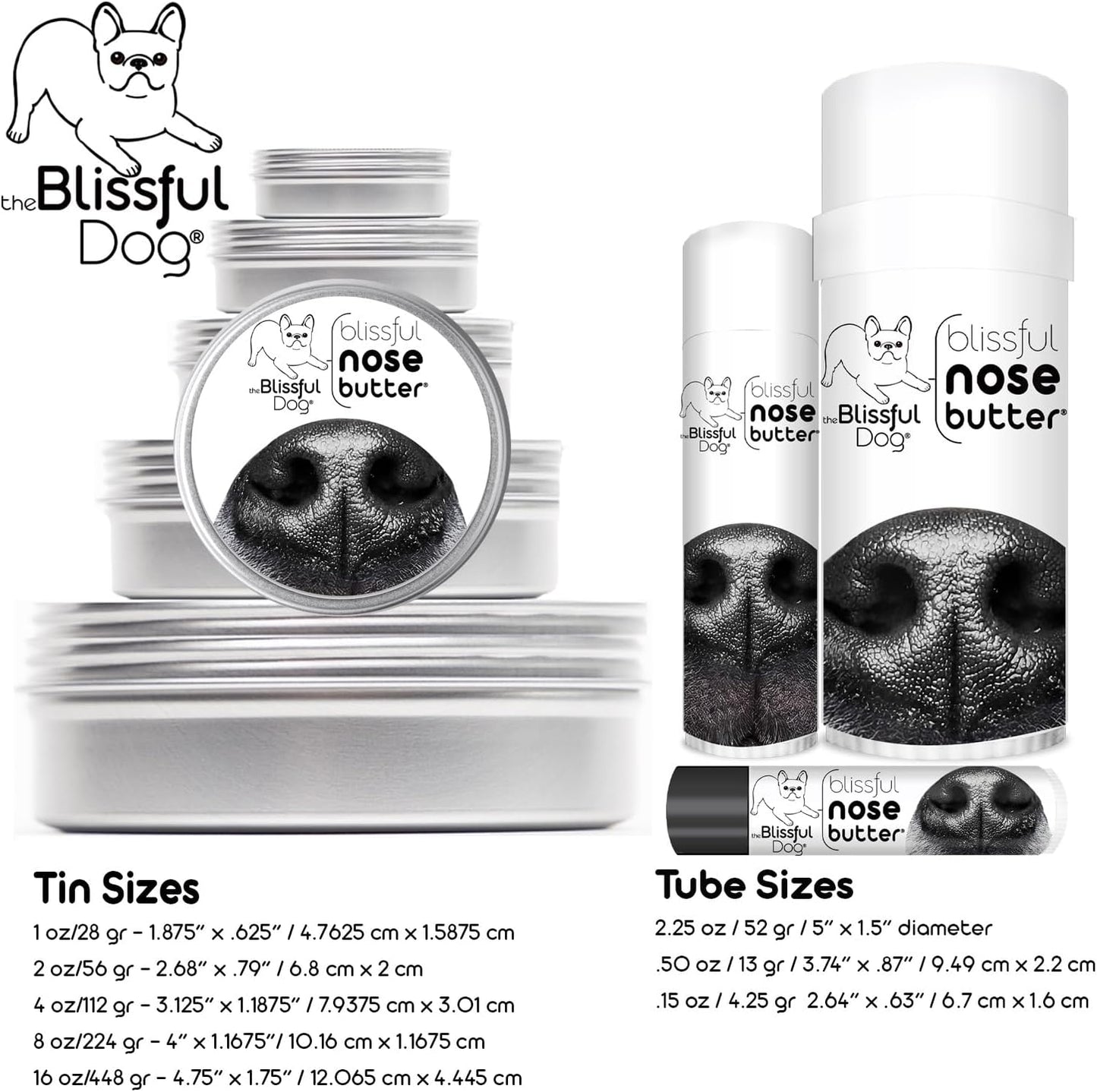 The Blissful Dog Basset Hound Nose Butter for Dry, Cracked Skin, Lick-Safe Dog Nose Balm with Moisturizing Shea Butter, Almond, Olive, and Essential Oils, Pet Supplies, Uncented, 0.50 oz.