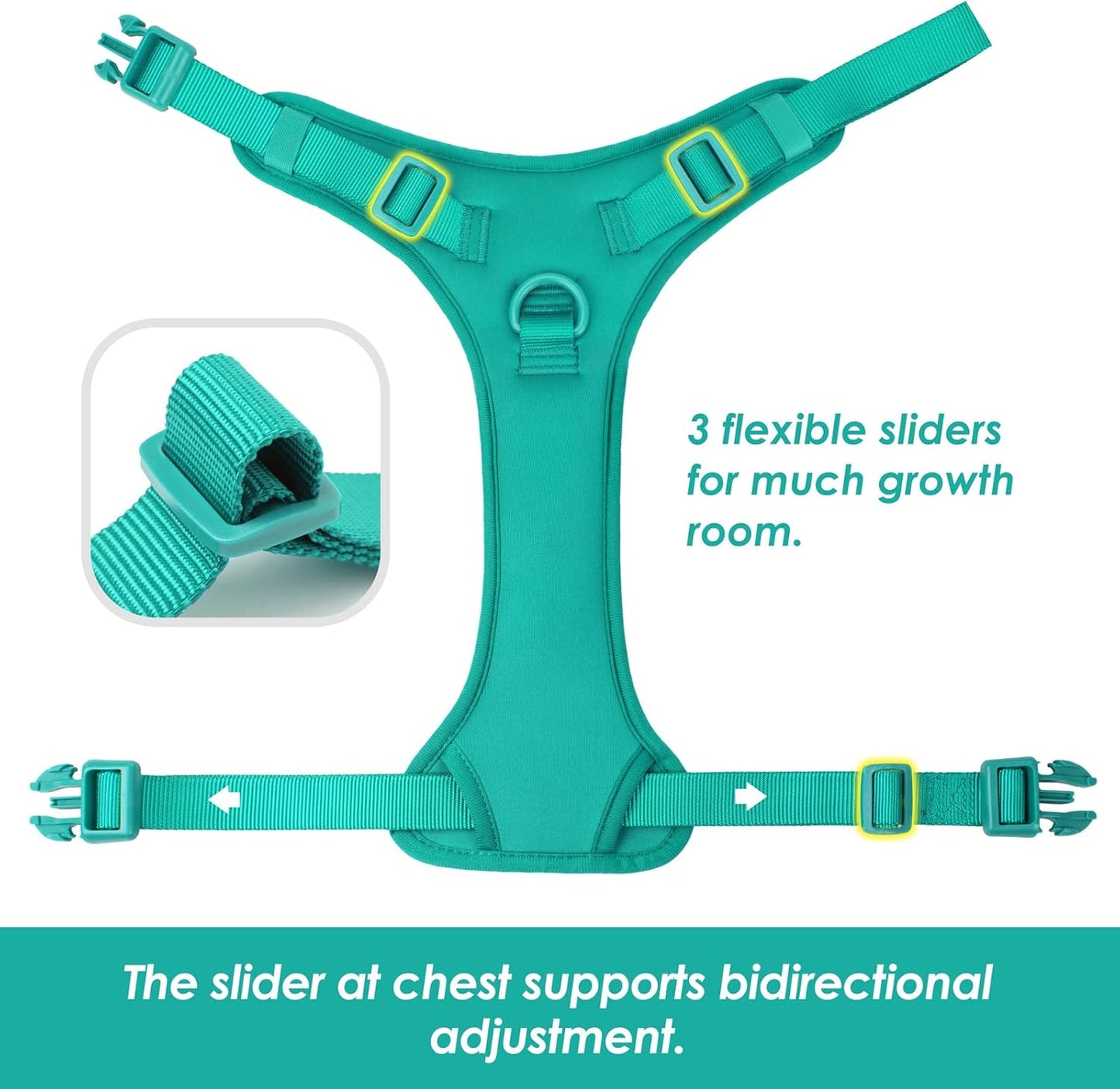 No Pull Dog Harness, Puppy Vest with Front Clip for Small Medium Large Sized Dog(MARRS Green,XL)