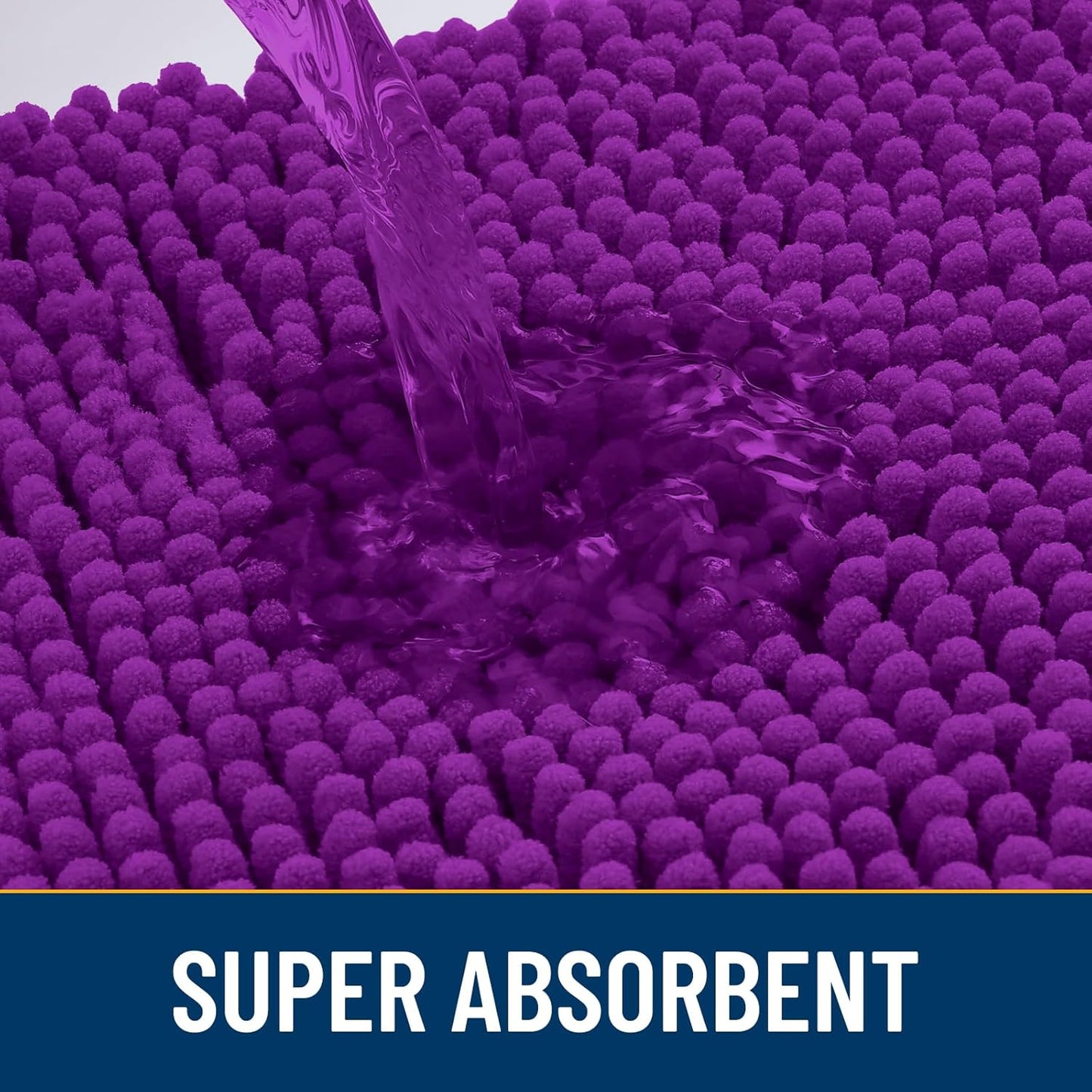 Smiry Dog Door Mat for Muddy Paws 36x24, Absorbs Moisture and Dirt Doormat, Non-Slip Washable Quick Dry Chenille Front Door Mat Indoor Entrance, Entryway Carpet for Inside Floor, Purple