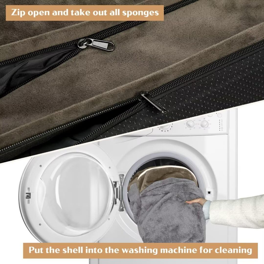 Comfort Expression XL Dog Bed for Extra Large Dogs, Waterproof Orthopedic Foam Dogs Beds with Bolster, Washable Dog Sofa Pet Bed with Removable Cover & Non-Slip Bottom(X-Large,Dark Green)