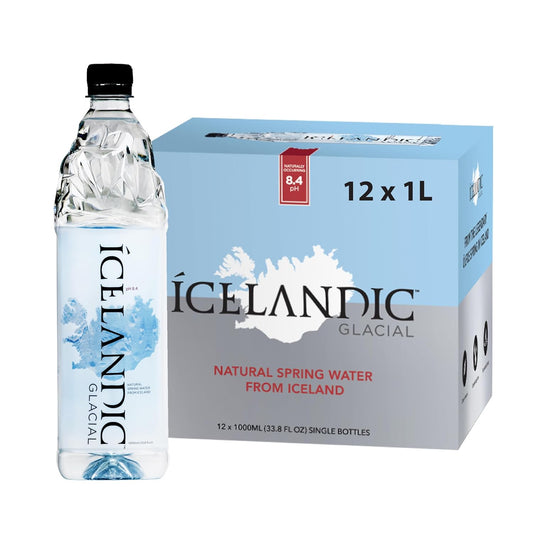 Icelandic Glacial Natural Spring Alkaline Water, 33.81 Fl Oz (Pack of 12), 405.6 Fl Oz