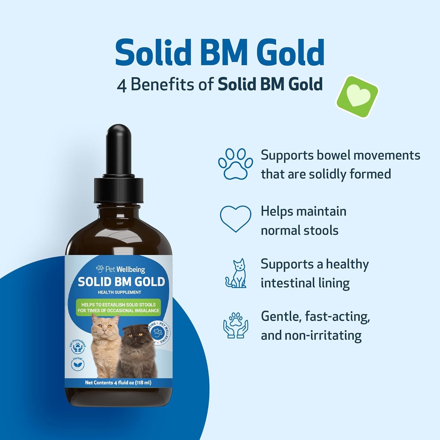 Pet Wellbeing BM Tone-Up Gold for Dogs & Cats - Supports Healthy Digestive Function, Solid Stools, Normal Bowel Movements, Bayberry - Veterinarian-Formulated Herbal Supplement 4 oz (118 ml)