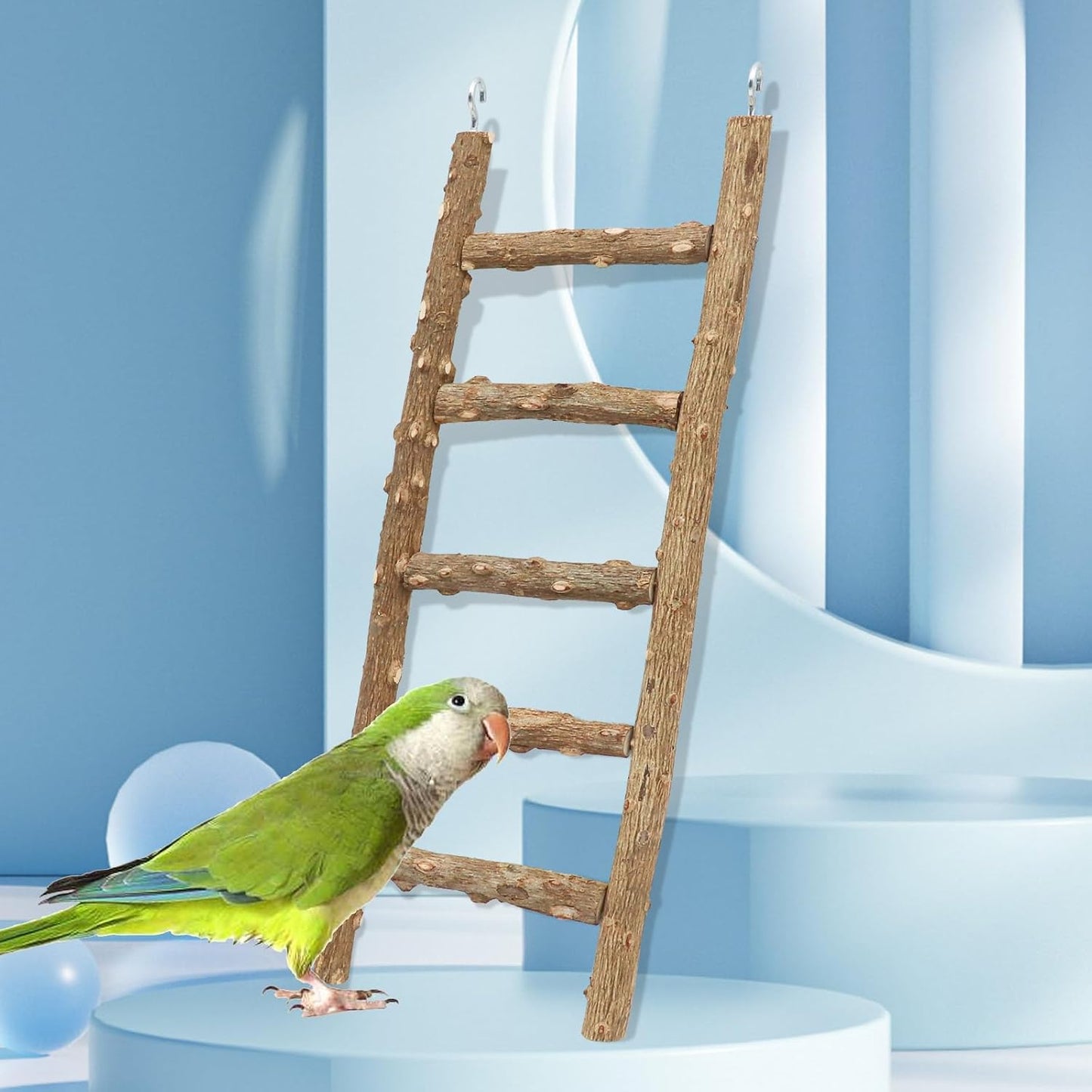 Bird Ladder Toy, Natural Pepper Wood Parrot Ladder, Bird Climbing Toys, Bird Chewing Toys, Bird Cage Accessories, Suitable for Birds Parrots Parakeets Cockatiels