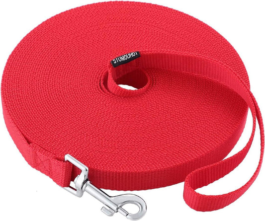 Dog/Puppy Obedience Recall Training Agility Lead - 15ft 20ft 30ft 40ft 50ft Training Leash - Great for Training, Play, Camping, or Backyard（Red，40 Feet）