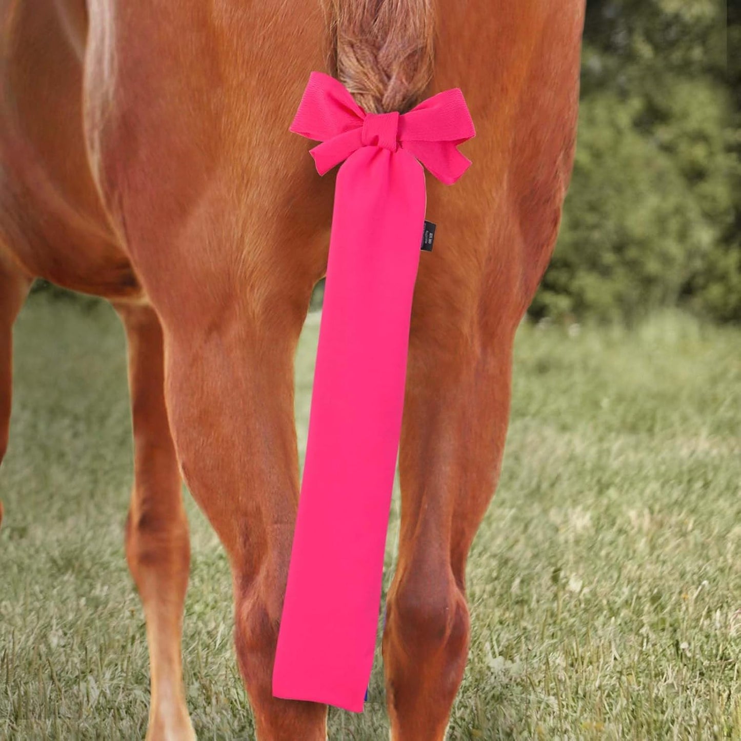 Harrison Howard Stretchy Horse Tail Guard - Breathable & Protects - Slip On Design - 2 Strand Closure - 22" L Light Pink