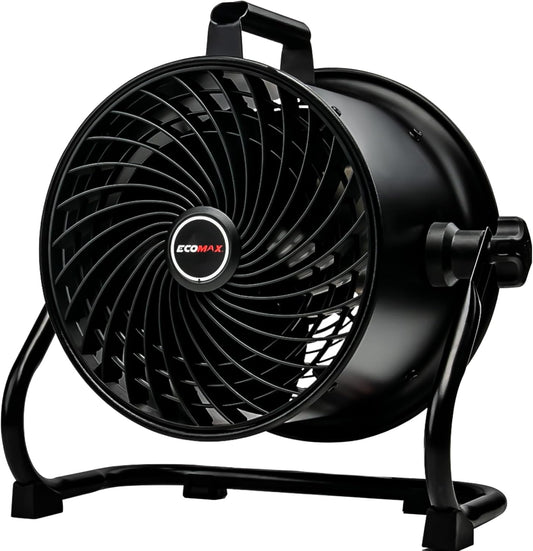 10-Inch High-Velocity Drum Air Circulator Fan, Heavy-Duty Shop Fan with 3-Speed & 360° Tilting Floor Fan for Warehouse, Industrial, Workshop