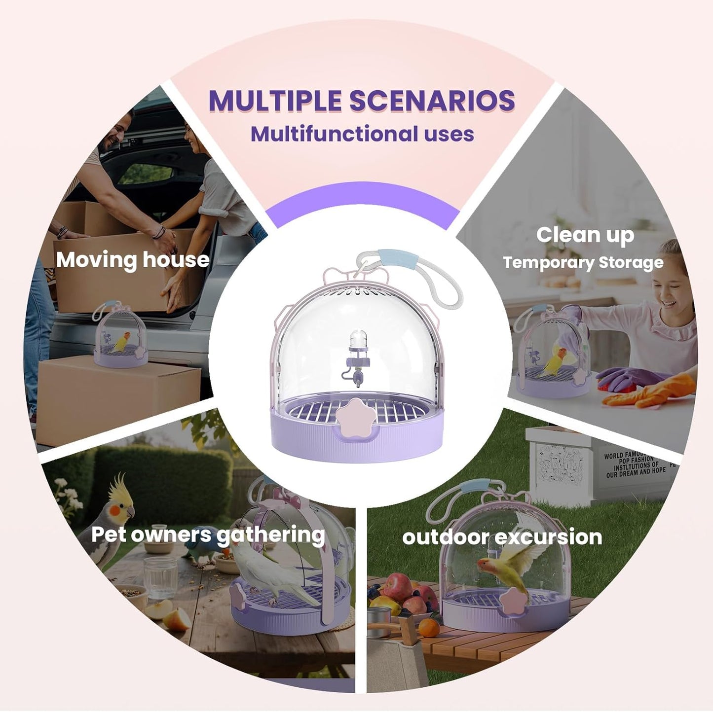 Birdcages,Carriers,Small Bird Travel Cage Carrier, Bird Carry Transport Bag，Small Animal Carrier, Travel Carry-Out Cage with Water Bottle (Yellow)