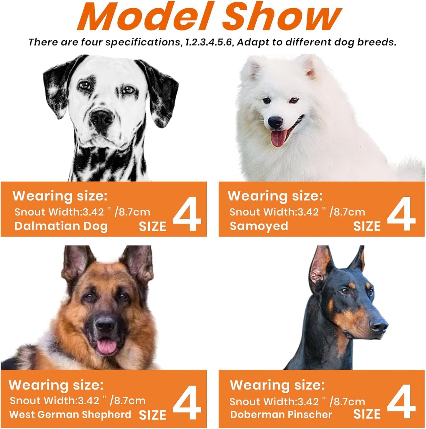 Dog Muzzle – Lightweight Breathable Basket Muzzle, Anti-Biting & Chewing, Adjustable Fit for Small, Medium & Large Dogs(Size 4)