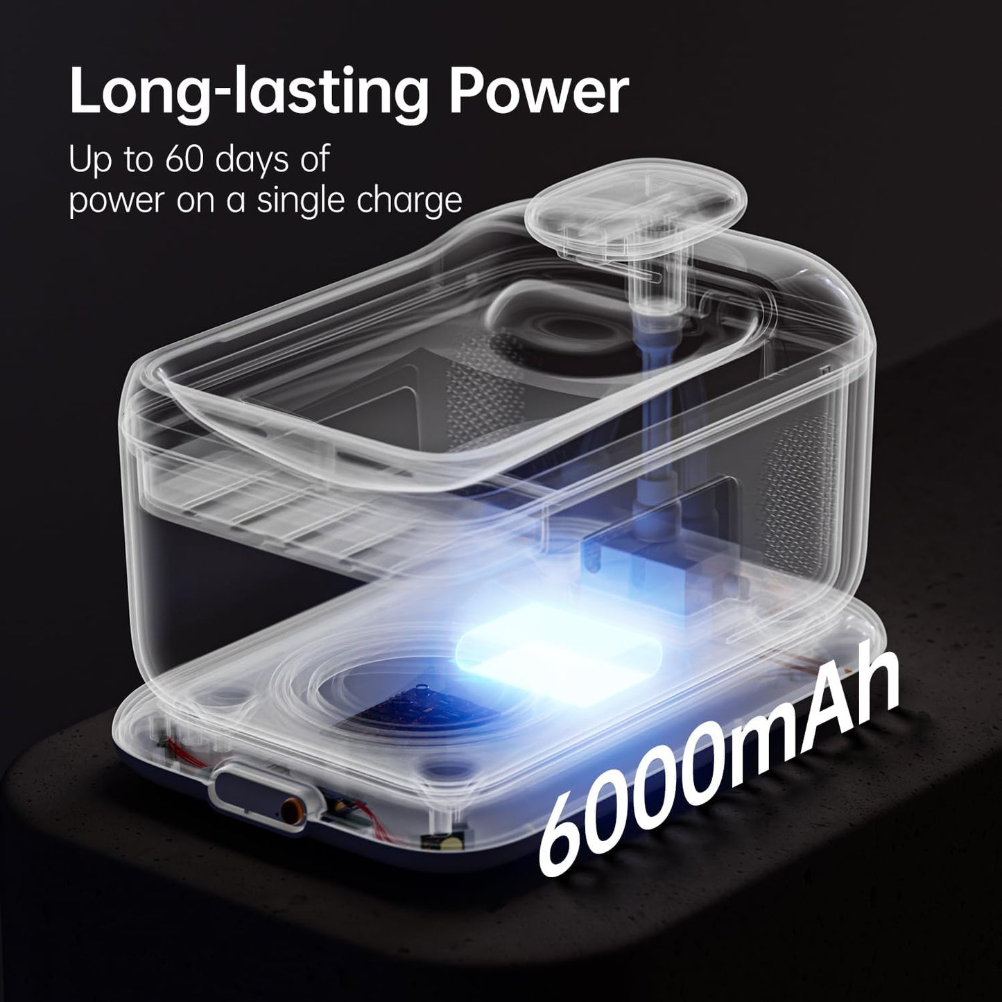 Thermostatic Automatic Pet Water Fountain, Cordless Pet Water Dispenser, Automatic Heating, 4.5L with Stainless Steel Tray for Cats Dogs Multiple Pets Indoor, S7 Plus Grey