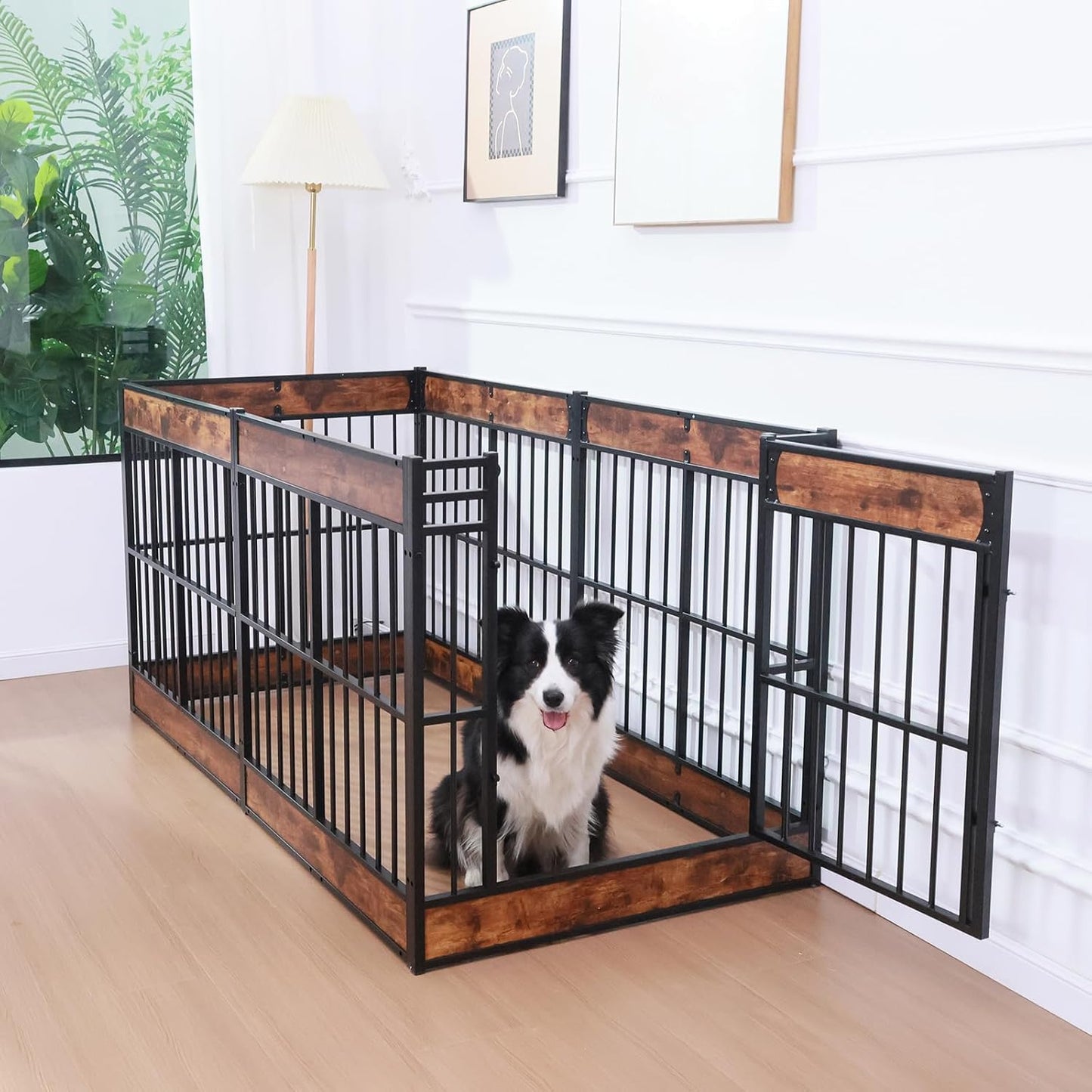 Dog Playpen, 35.4" Height Dog Pen Indoor, Heavy Duty, Safe and Sturdy, Furniture Style Puppy Pen