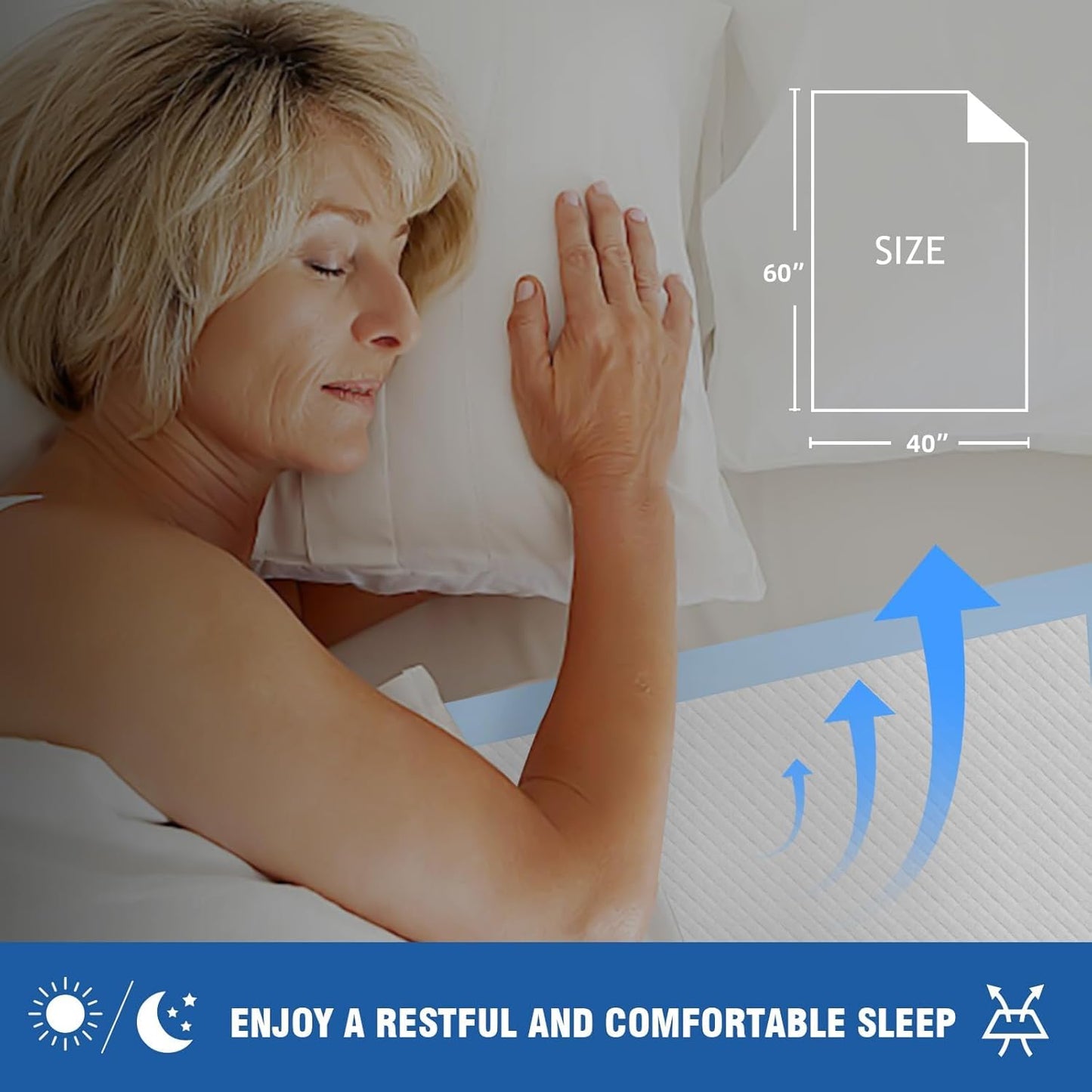 Bed Pads Disposable 40"X60" Chucks Pads Oversized Underpads with 200 Gram, Super Absorbent Pee Pads Disposable Mattress Pads Incontinence Pads for Adults, Elderly, Pets [100x150CM, 30pcs]