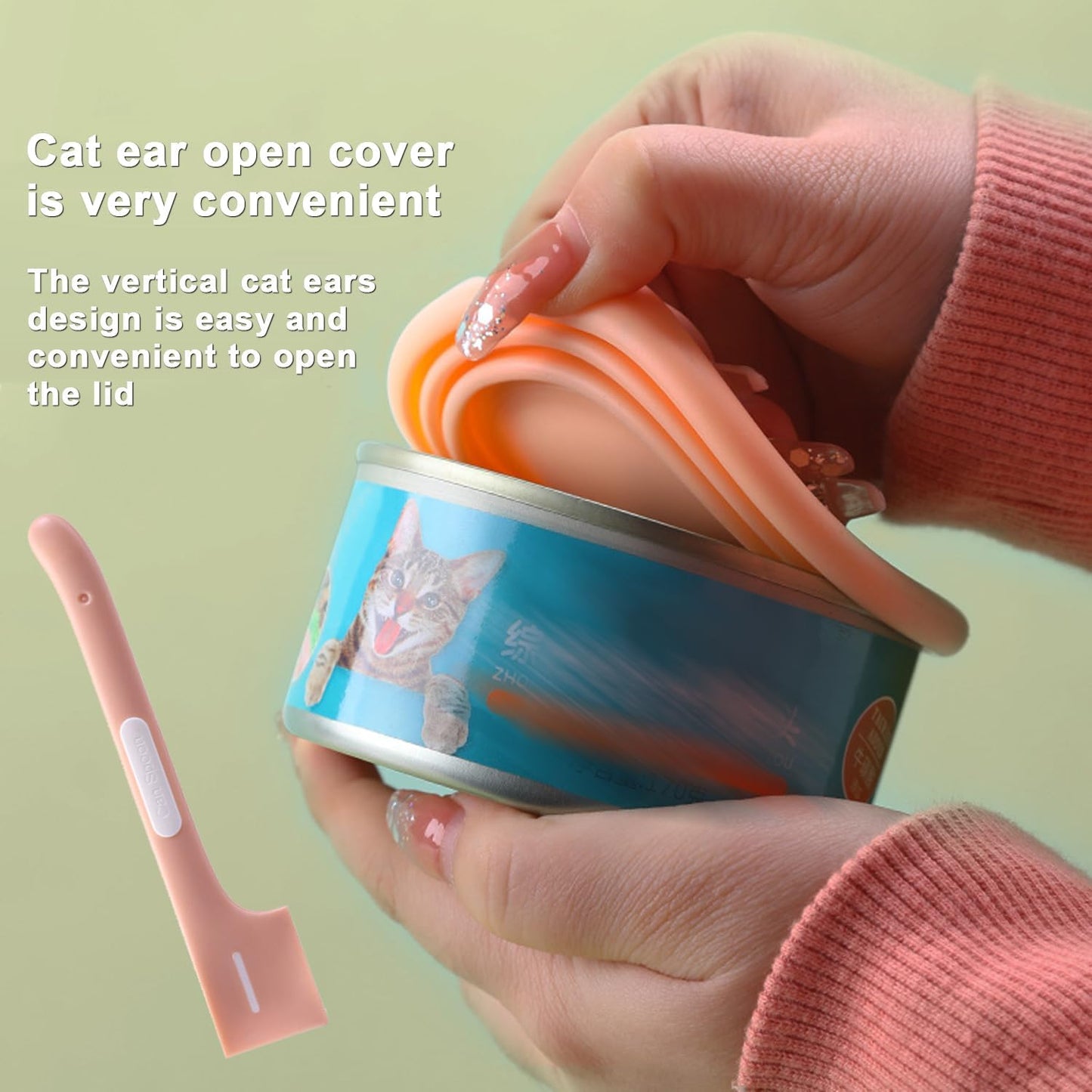 6 Pcs Pet Food Can Supplies Set, 3 Pcs Silicone Dog Cat Food Can Covers Lids and 3 Pcs Cat Food Mix Spoons, Dishwasher Safe