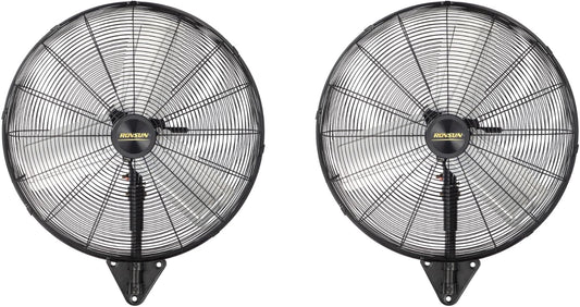 ROVSUN 30" Wall Mounted Fan, High Velocity Industrial Wall Fan with Wide Angle Oscillating, Commercial Ventilation Use, Suit for Garage, Shop, Greenhouse, Gym, UL Listed, 2-Pack