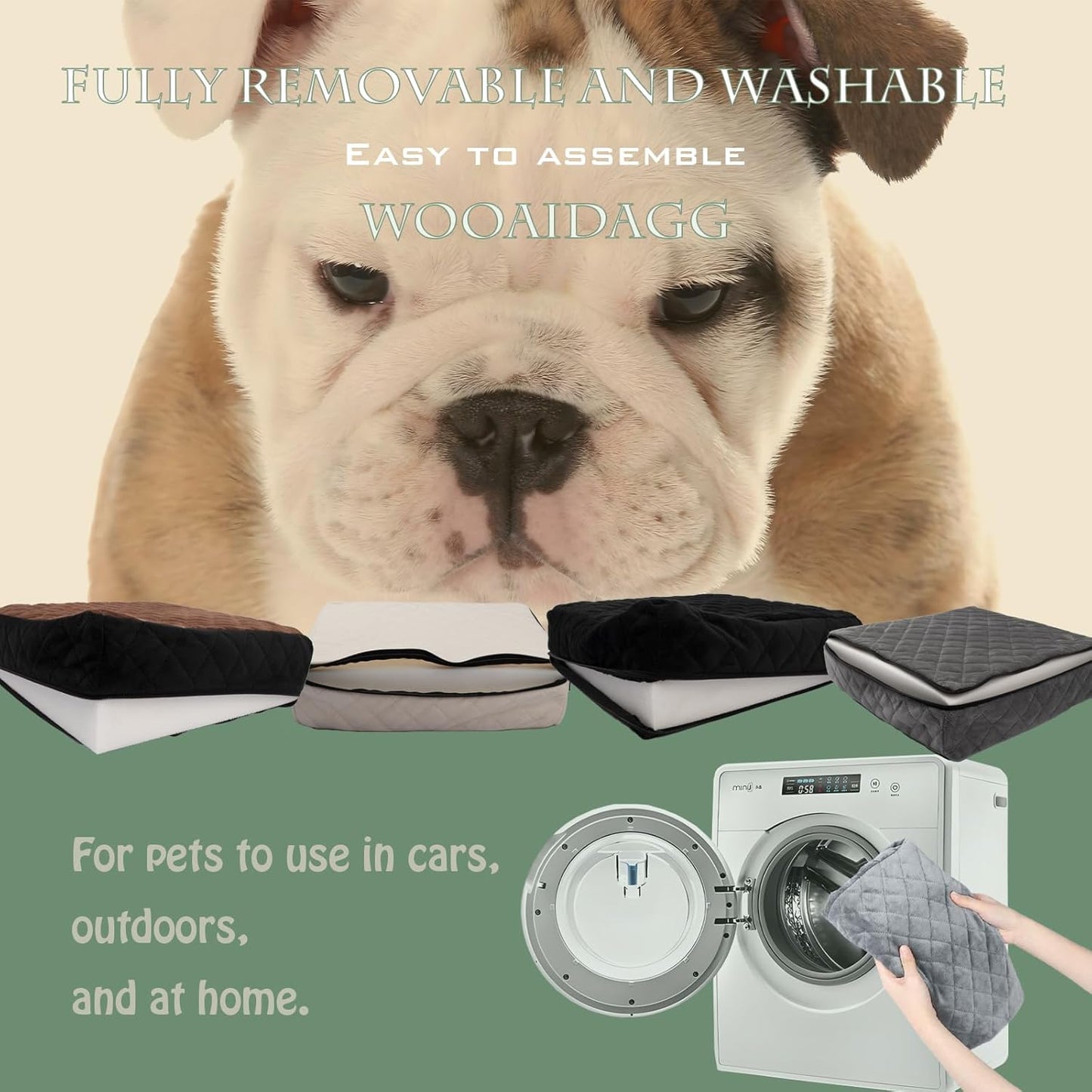 Dog Car Seat for Medium Dogs, Pet Travel Bed with Seat Belt Channel, Fully Detachable and Washable, 3 Straps Easy to Install (Pink)