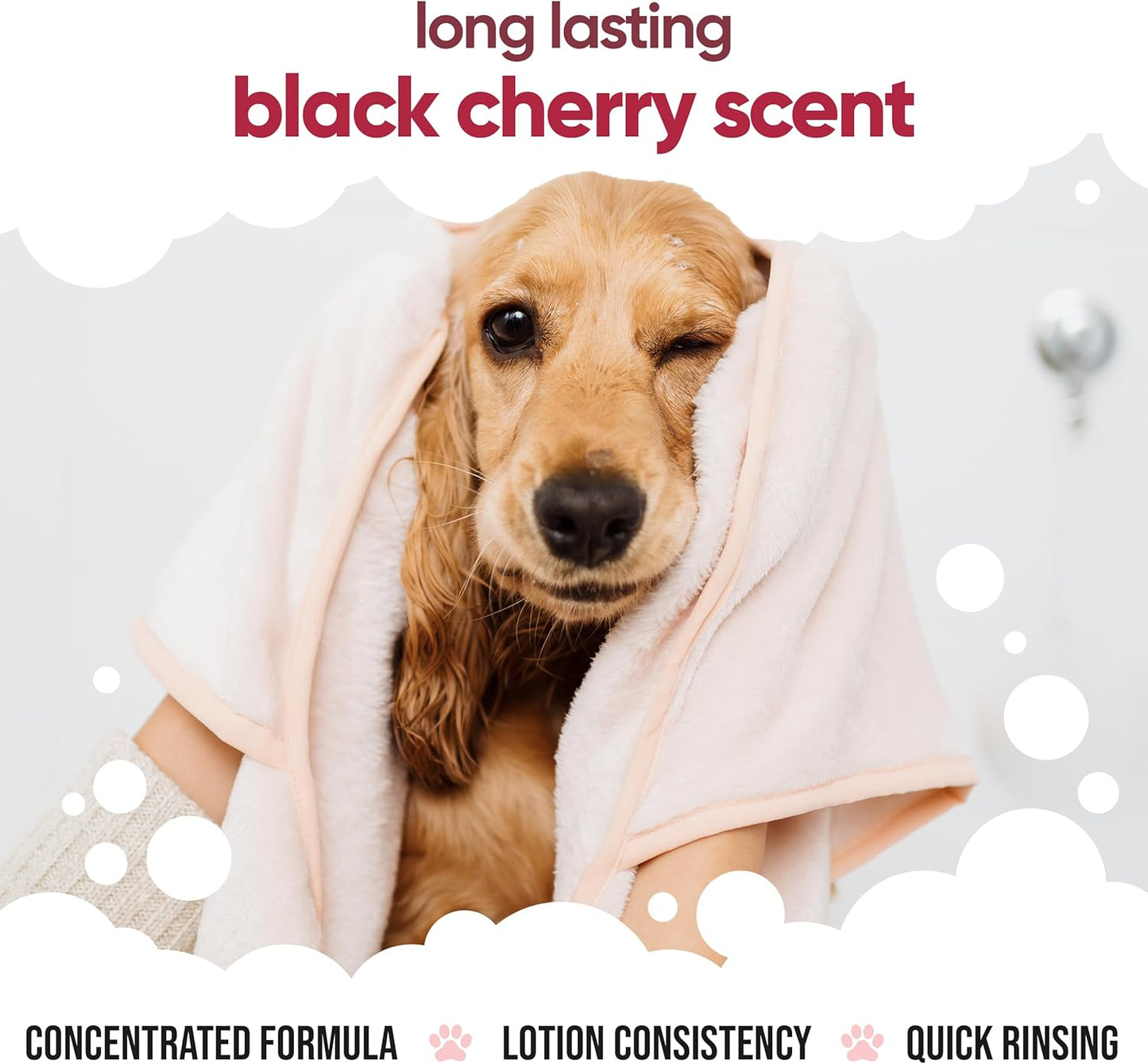 Black Cherry Dog Conditioner (16.90oz) Made with Aloe Vera, Argan Oil & Pro Vitamin B5 | Detangle Matted Coats & Relieve Sensitive & Itchy Skin, Suitable for Puppies from 8 Weeks, Vegan