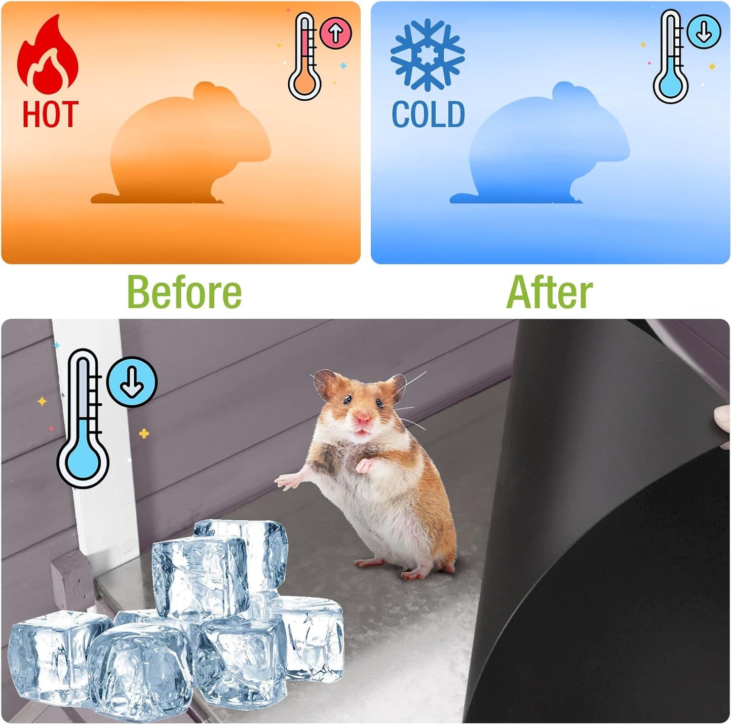 GUTINNEEN Rabbit Hutch Bunny House, 36.6" L Rabbit Cage with Anti Chewing Ramp, Guinea Pig Cage with Cooling Galvanized Sheet, Detachable Legs(Grey)