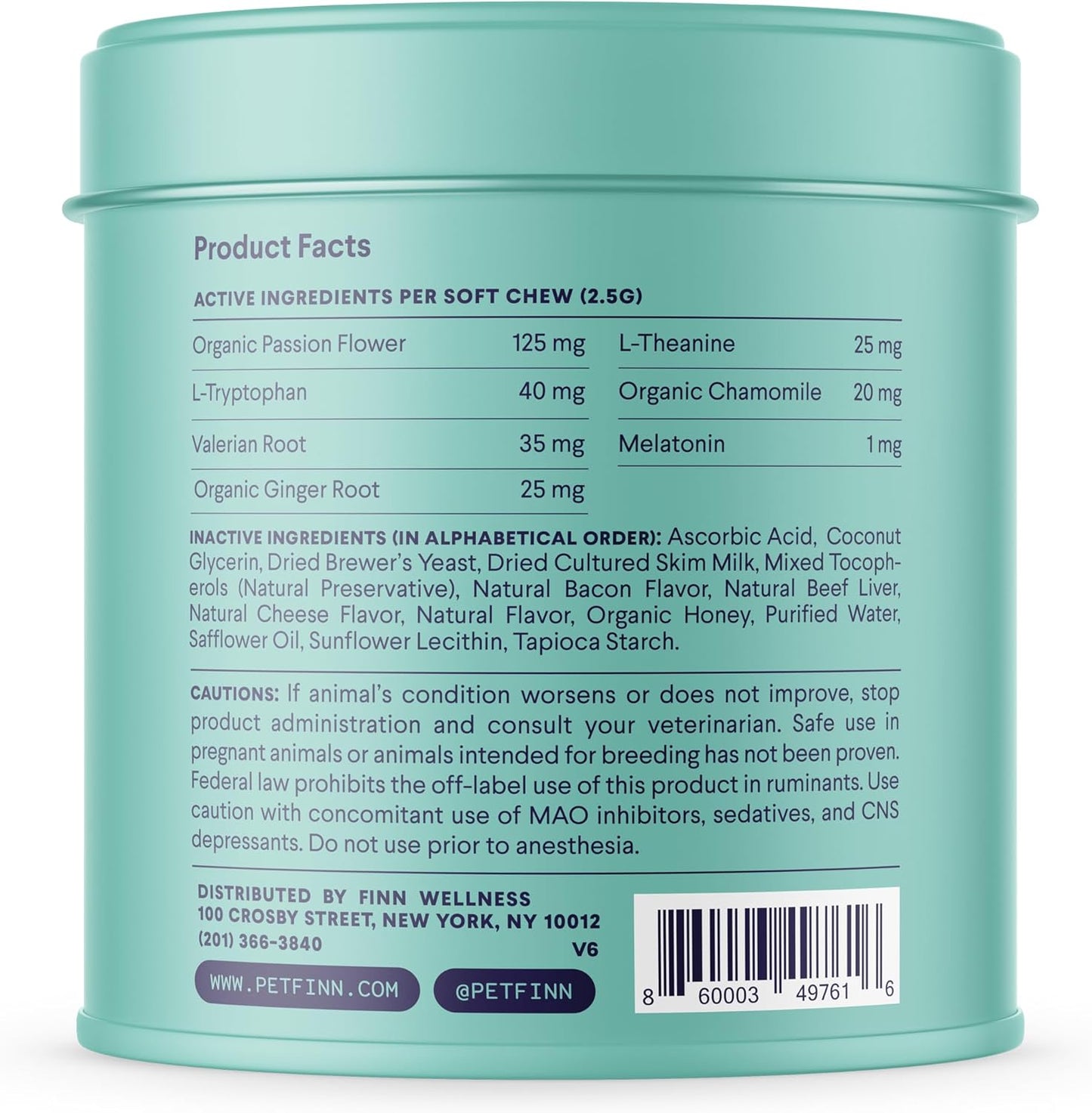 Finn Calming Aid for Dogs - Natural Calming Chews with Melatonin to Support Stress, Separation & Sleep - 90 Soft Chews