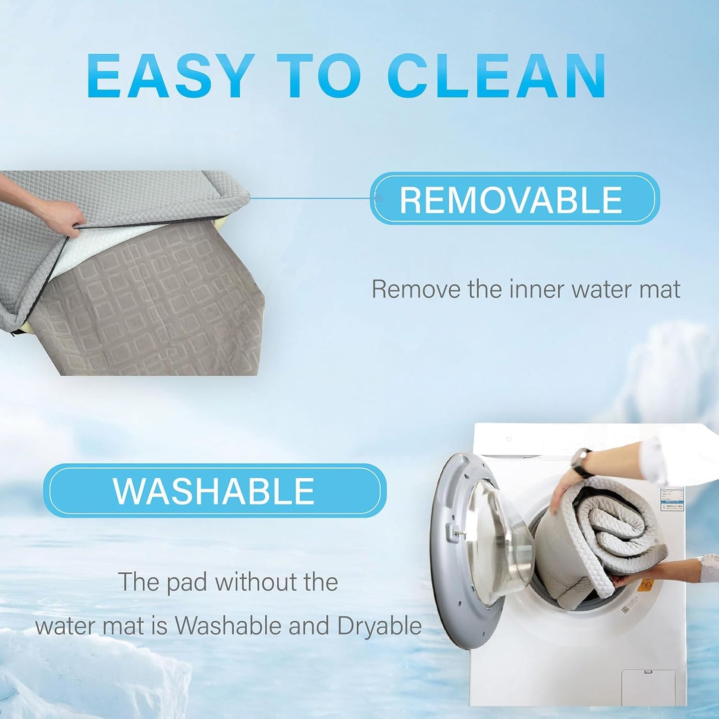 Pet Pad Cooling System for Summer, Consistent Cooling Water Mat for Dogs and Cats, No Refrigeration or Chemical Gel Needed, Machine Washable Bed, Ideal for Home and Crates (Gray, XL)